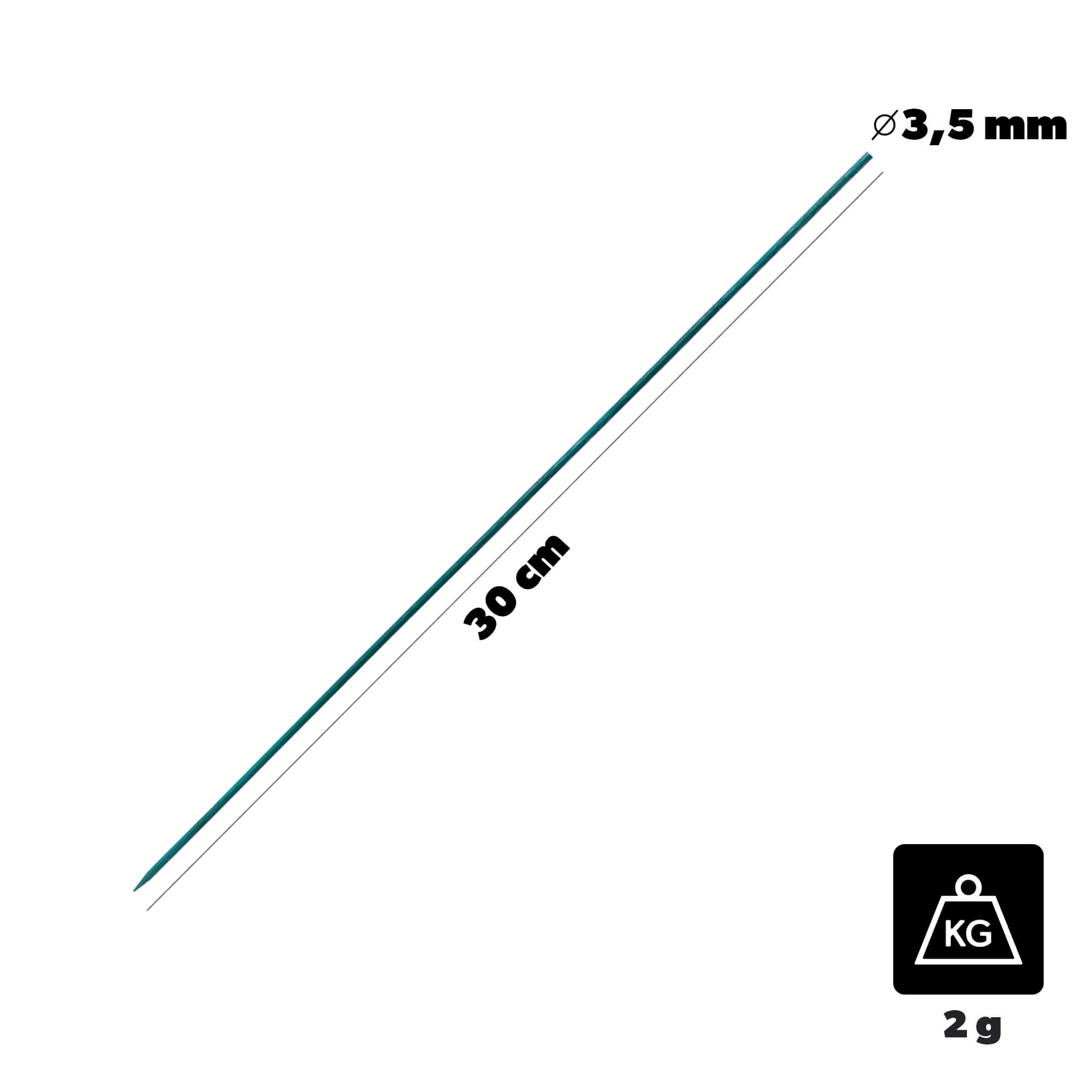 Bambusowe tyczki do roślin Panon 30 cm x 3.5 mm zielone 100 szt.