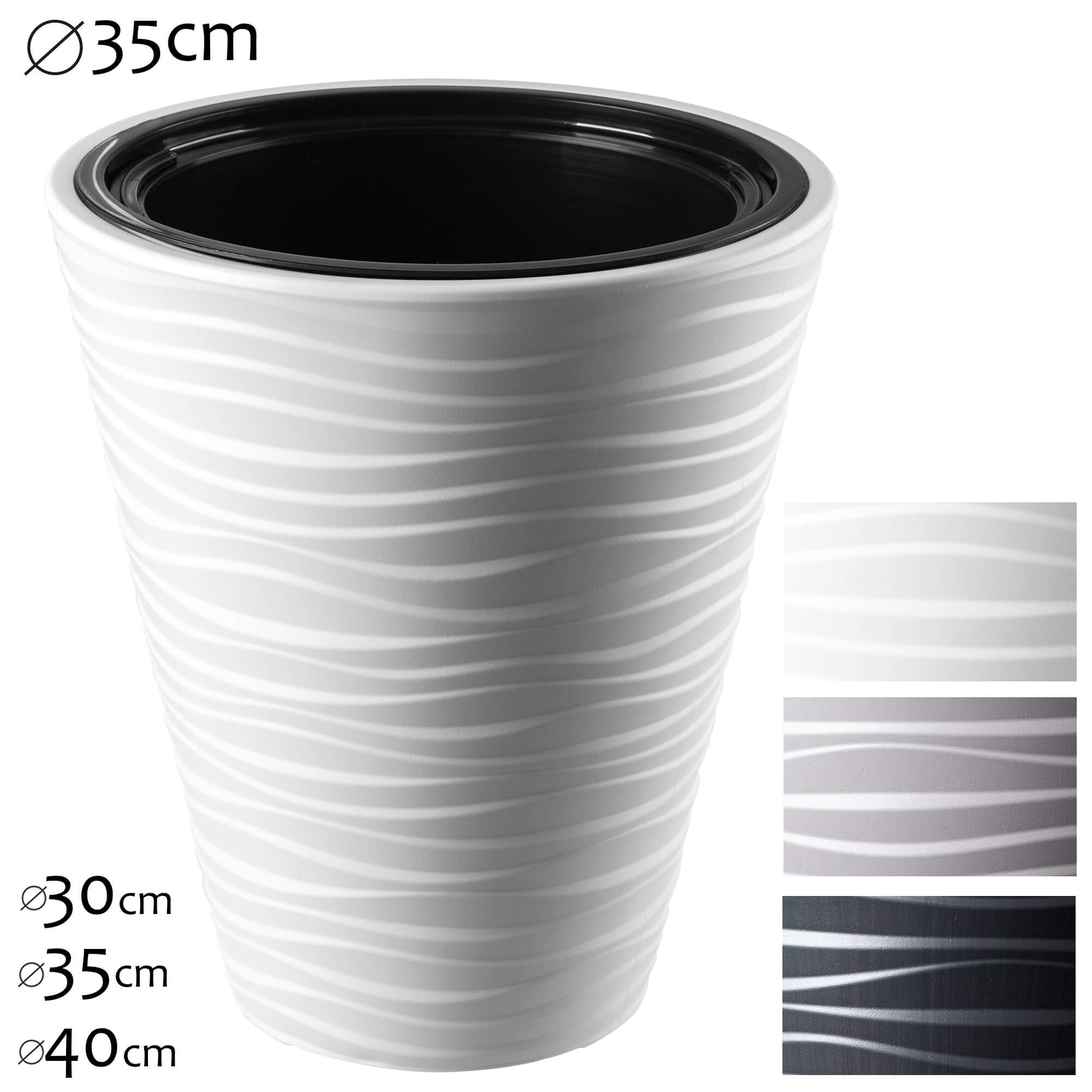 Doniczka okrągła Temara 35 cm biała