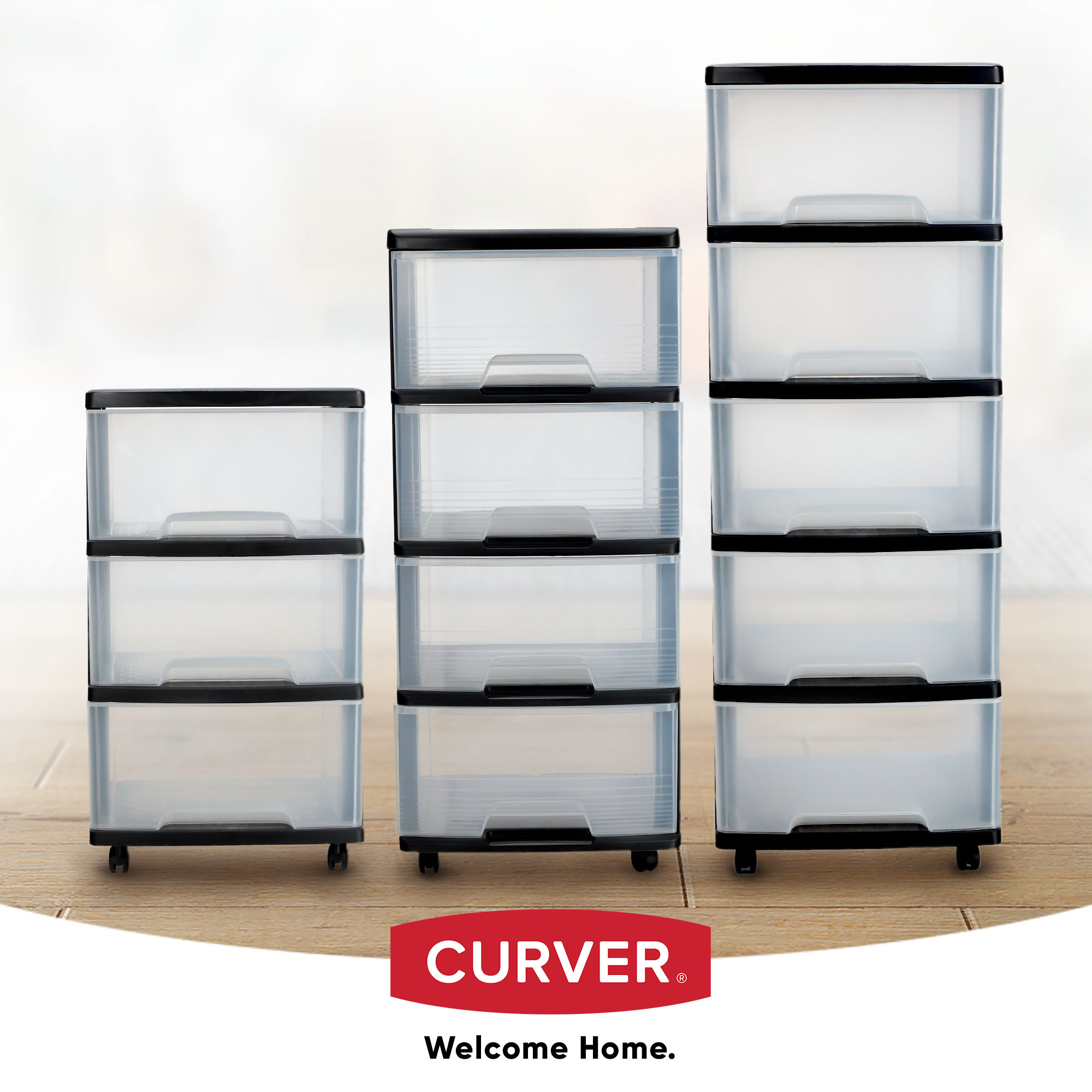 Regał na kółkach Curver 100L, czarny
