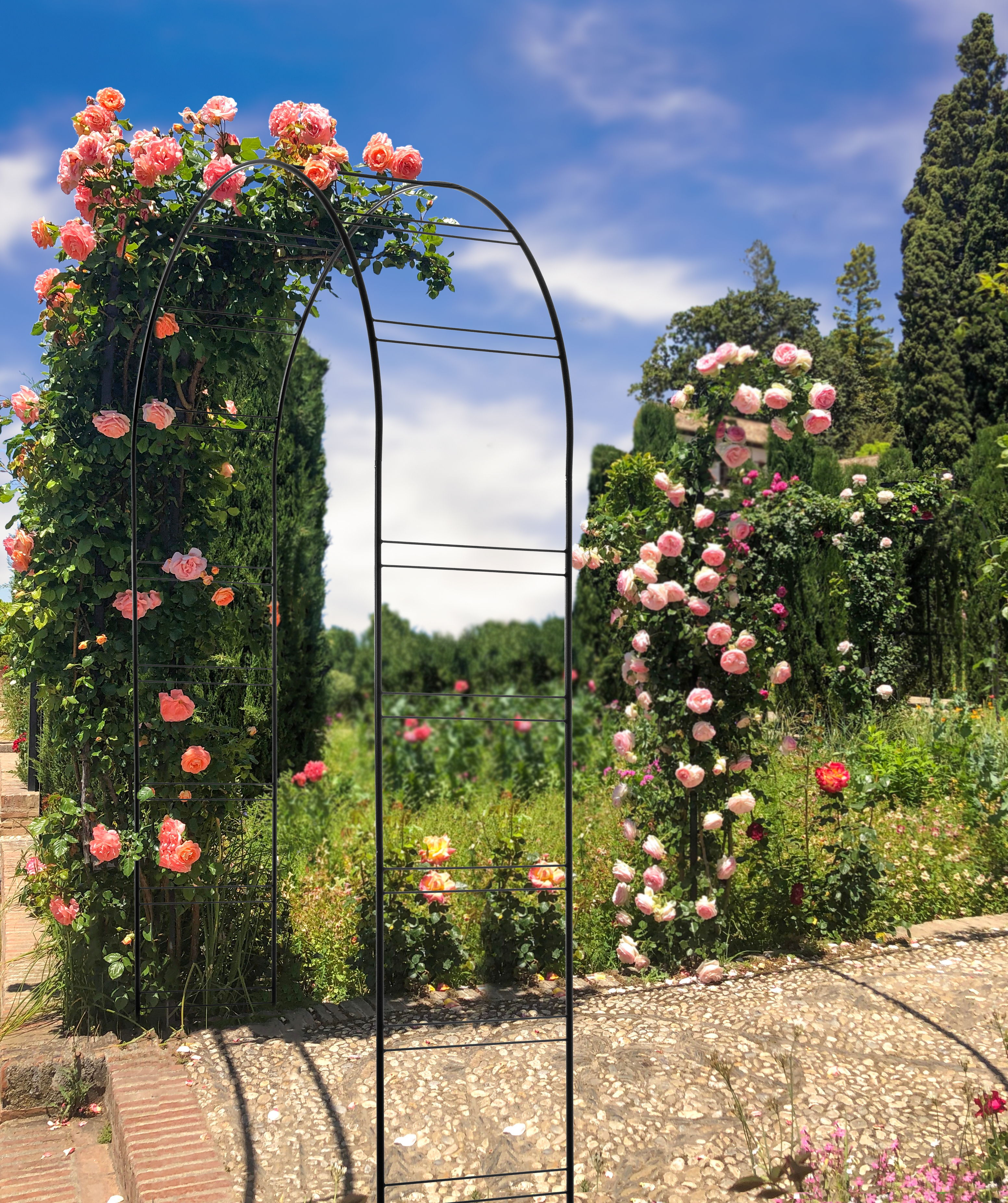 Pergola ogrodowa na kwiaty 255 cm , czarny