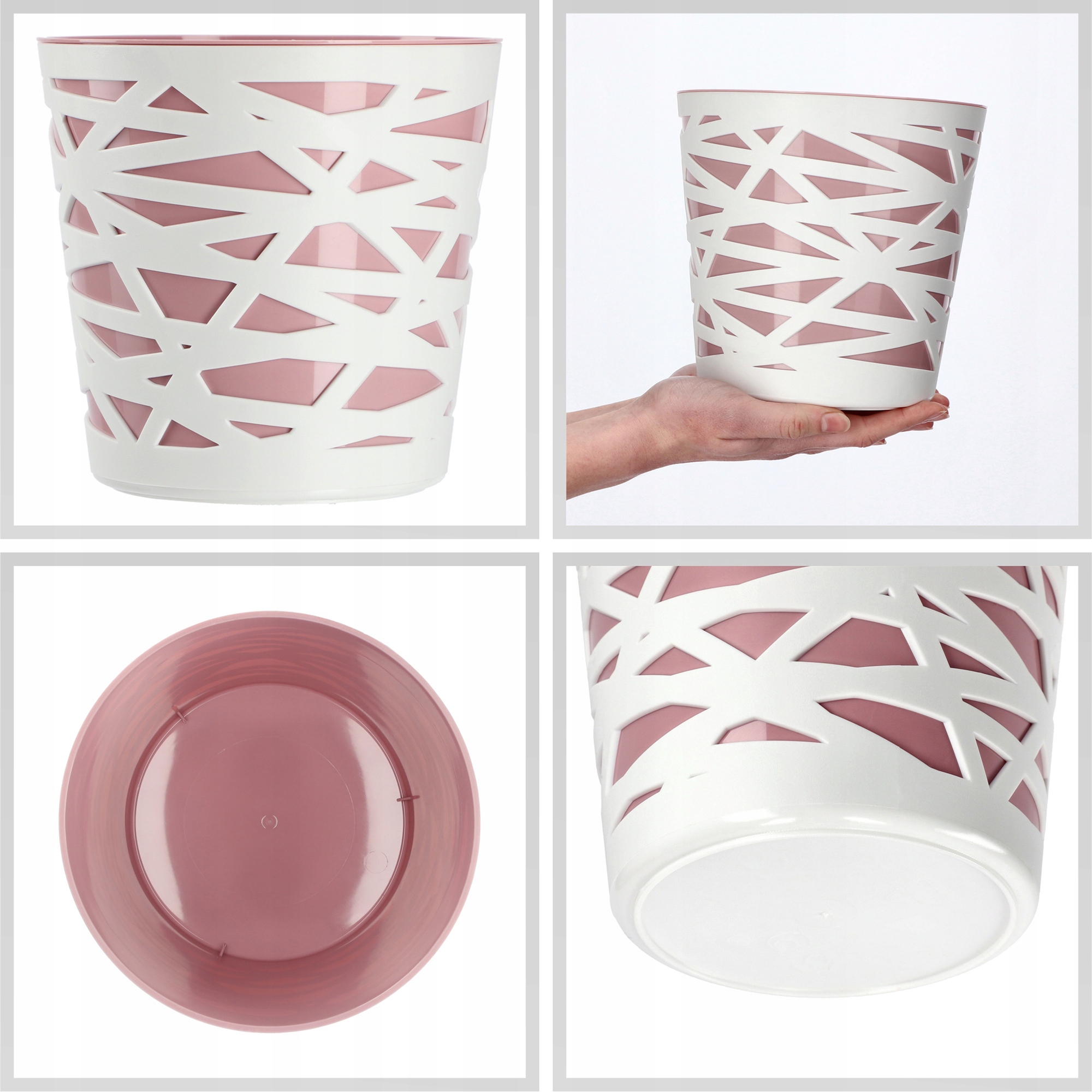 Doniczka z wkładem Rusio 17 cm, różowa