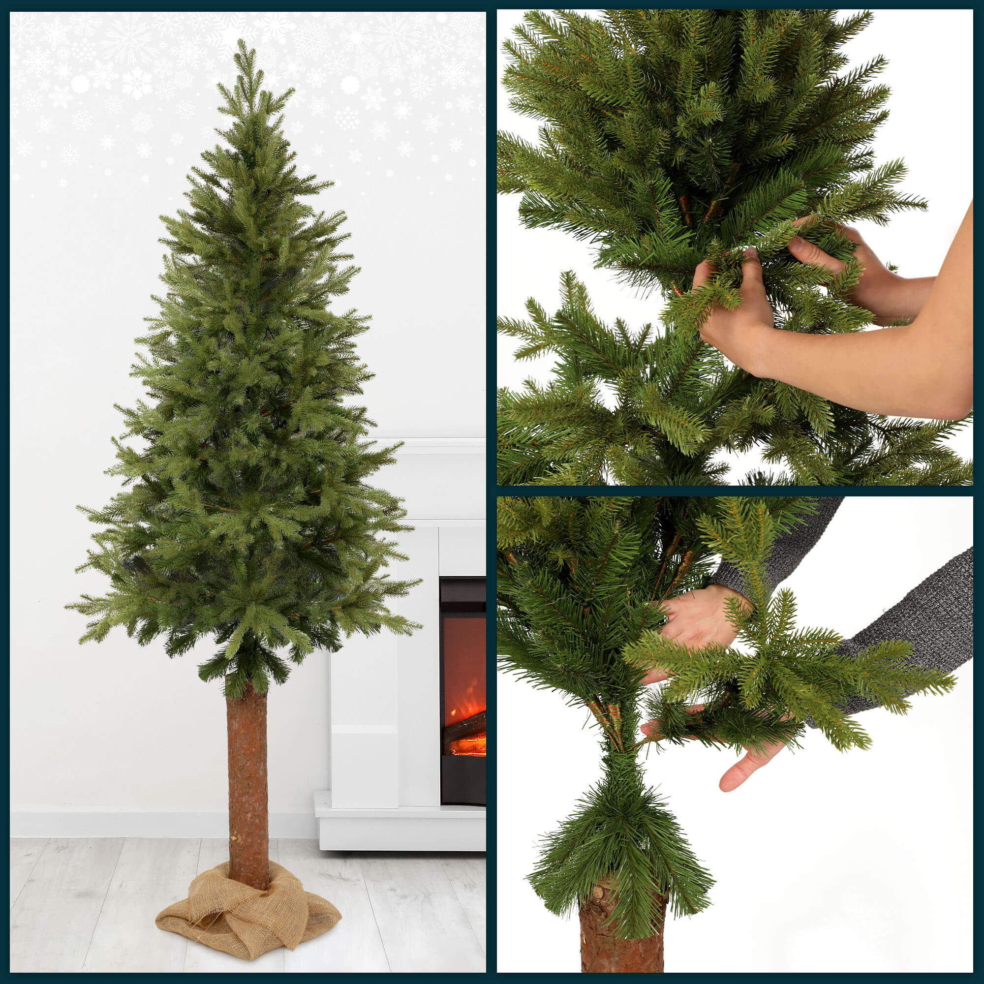 Choinka na pniu 180 cm Pinet sztuczna świerk