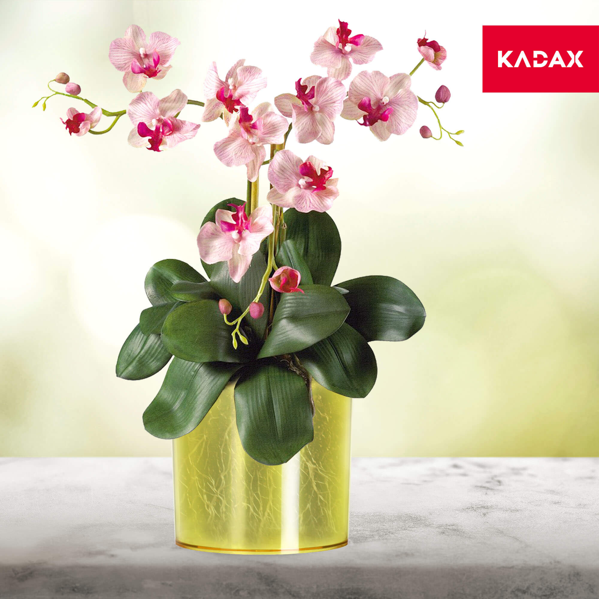 Doniczka na kwiaty okrągła Figari 14 cm, żółta