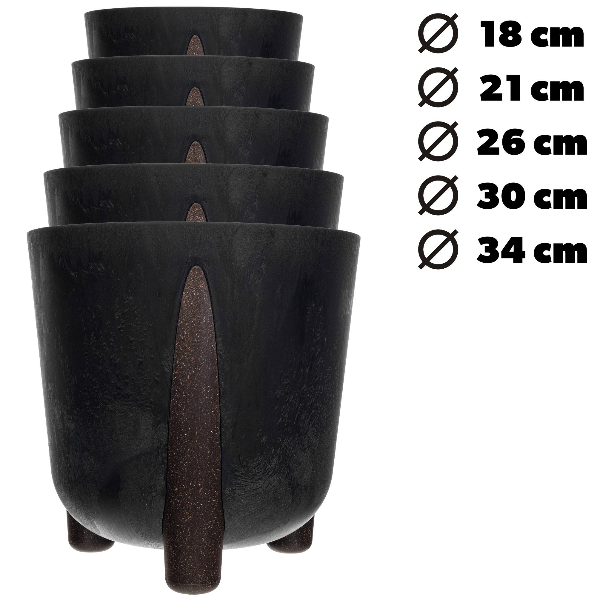 Doniczka osłonka Nauze 30cm czarny beton