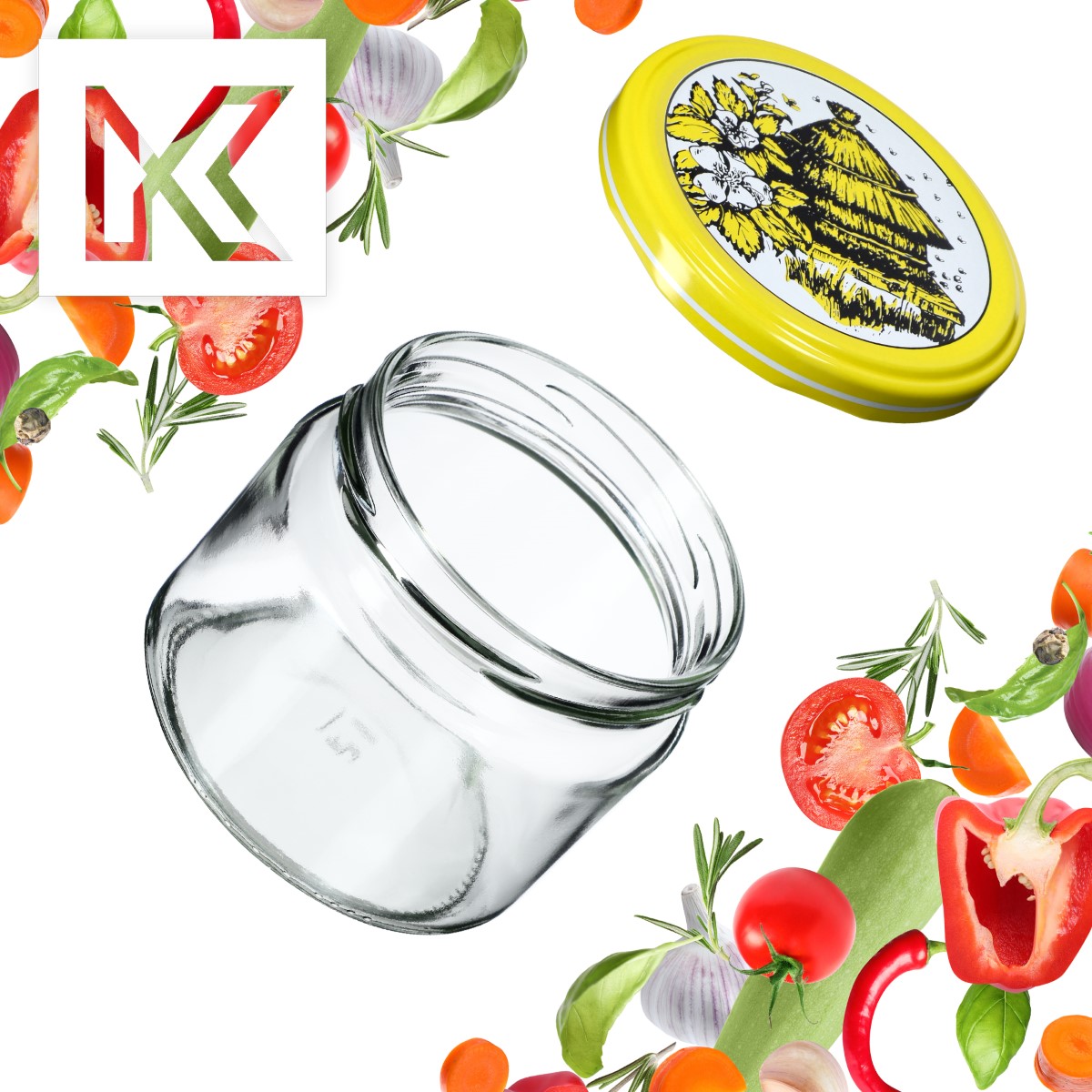Słoiki na przetwory Sonka 330ml 100szt fi 82 mm + wieczka "Pszczoły"