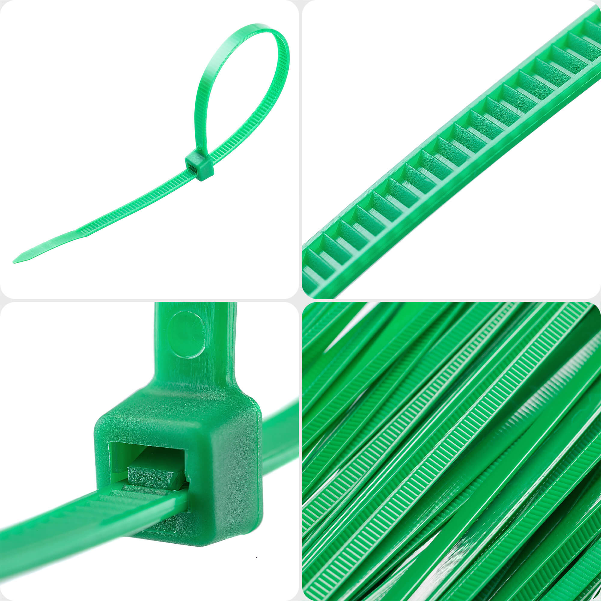 Opaski zaciskowe Maurens 200 x 3.6 mm zielone 100 szt.
