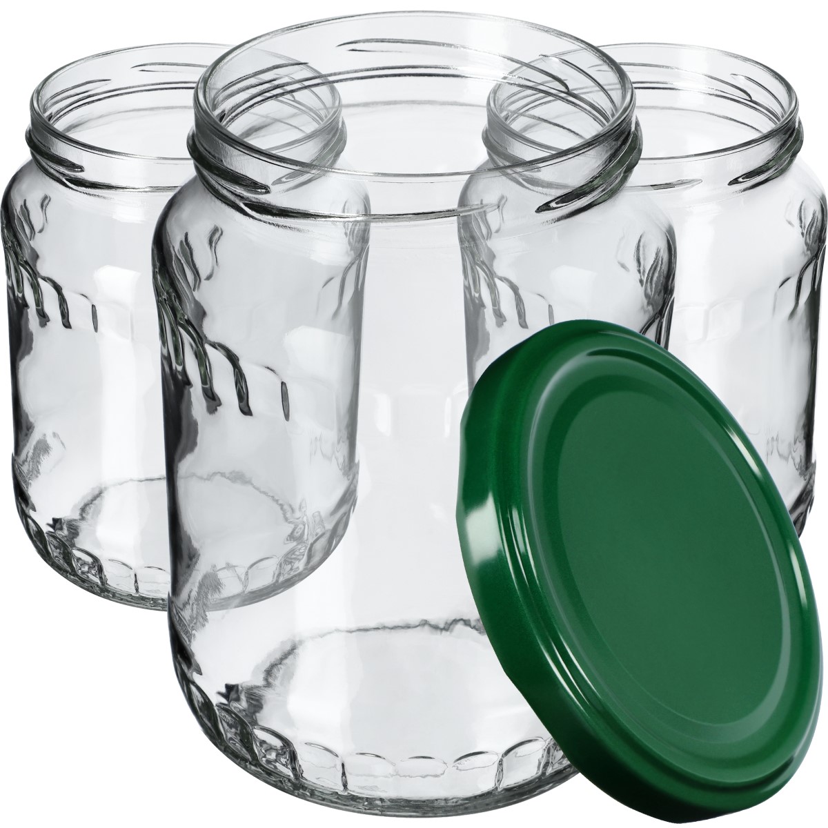 Słoiki na przetwory Jukka 720ml 48szt fi 82 mm + wieczka zielone