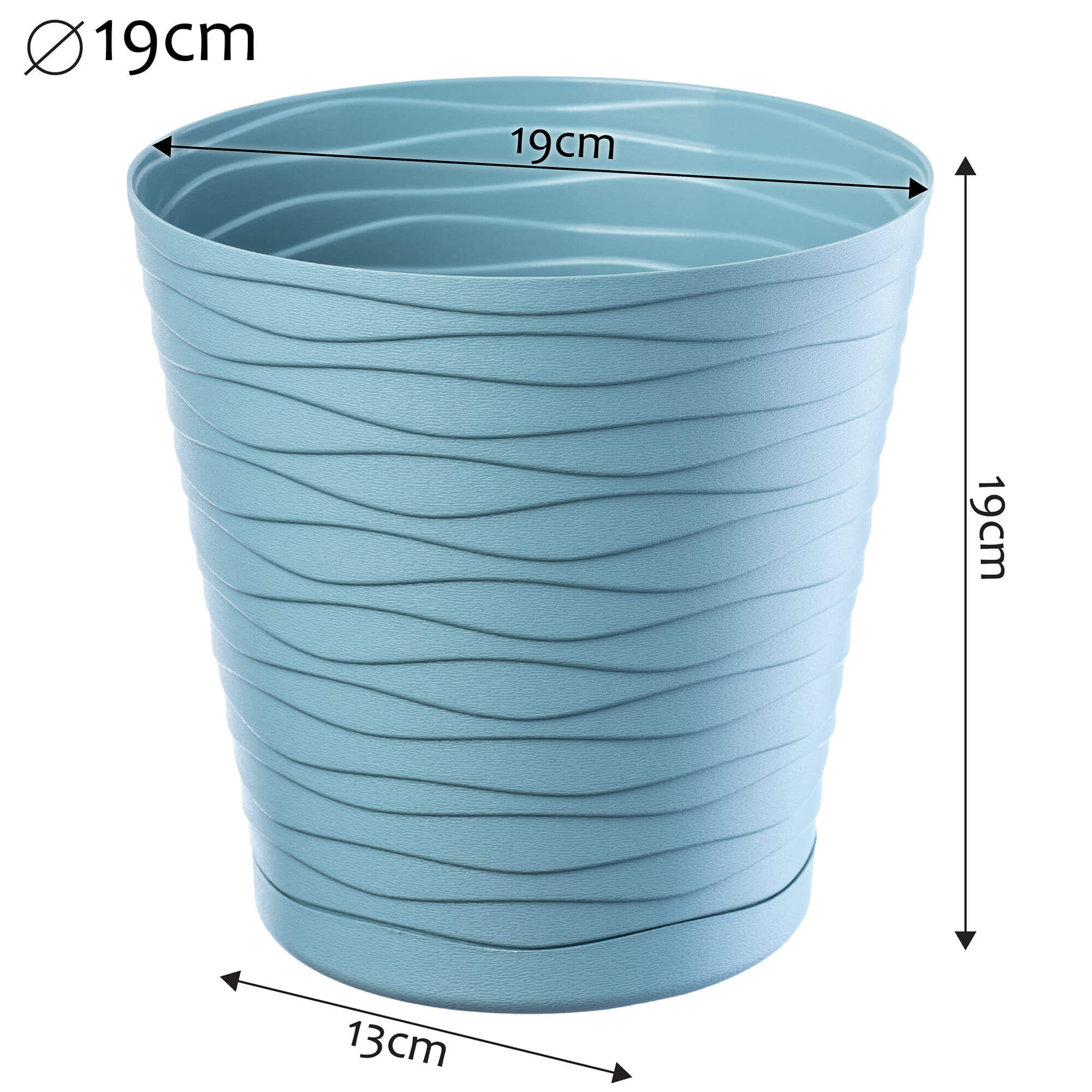Doniczka z podstawką Greve 19 cm, zielona