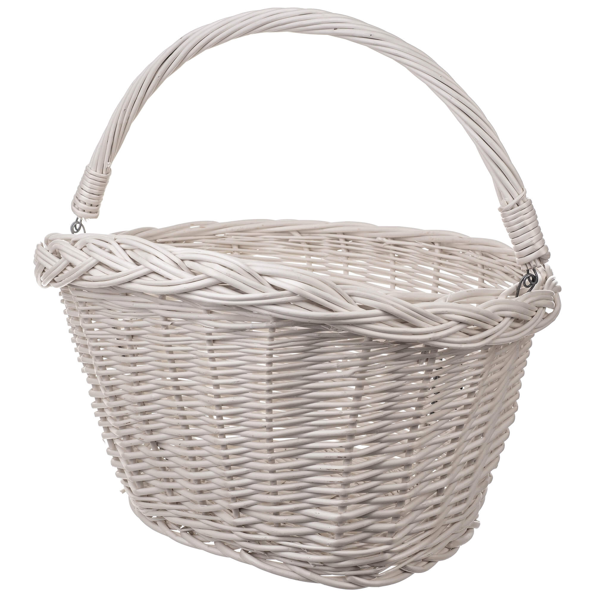 Kosz rowerowy wiklinowy Darnis 35 x 27 cm biały