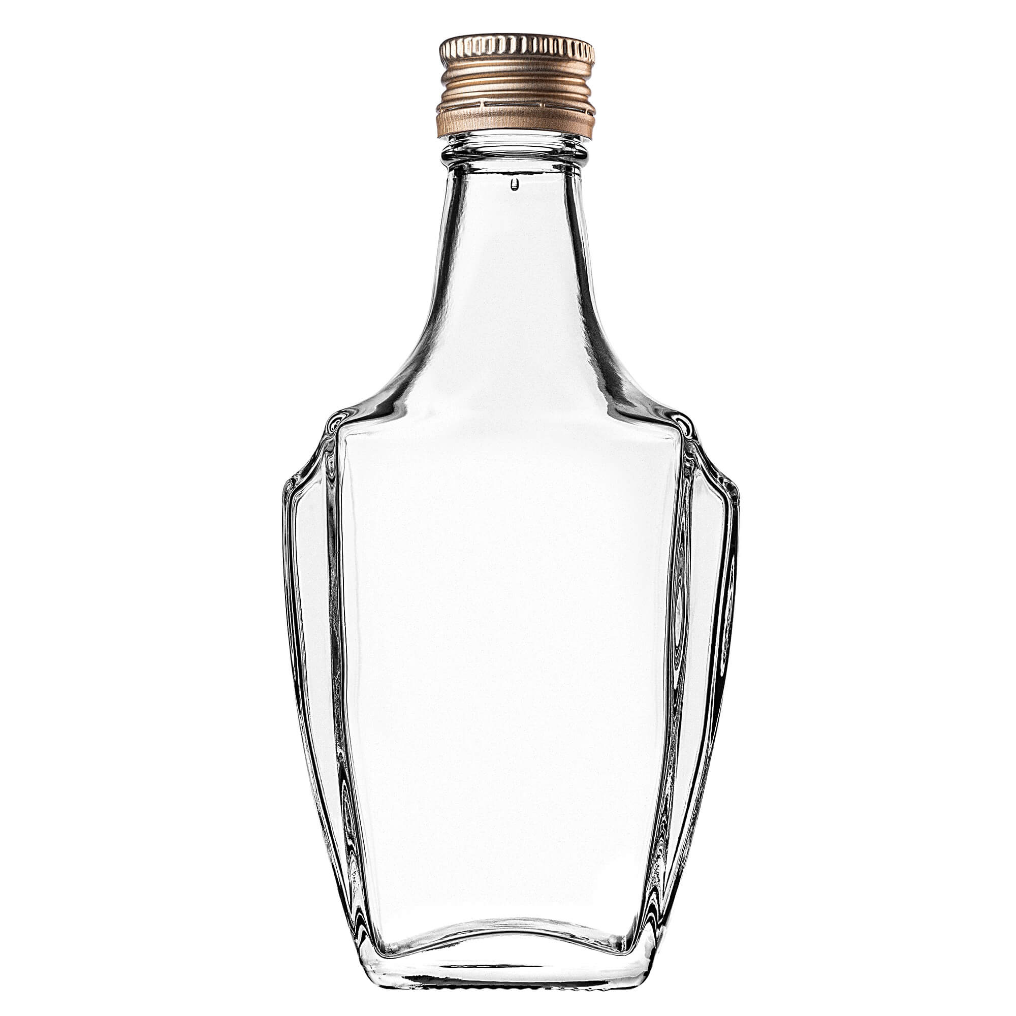 Szklana butelka na nalewkę Faenza 250ml ze złotą zakrętką 1 szt.