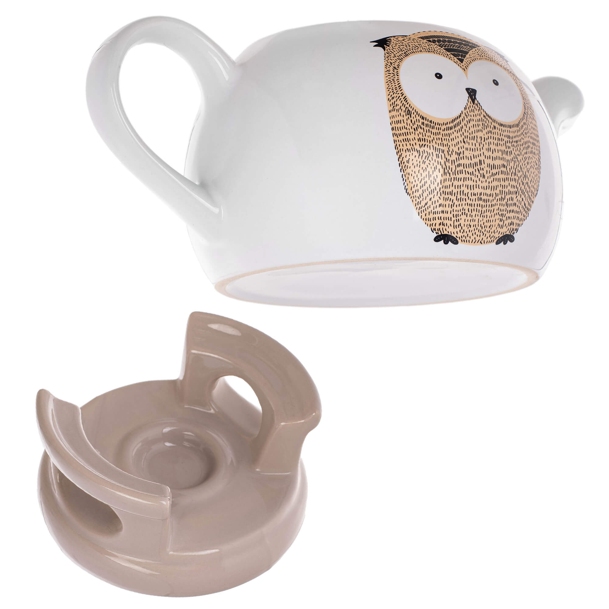 Dzbanek ceramiczny z podgrzewaczem Irais 1L sowa