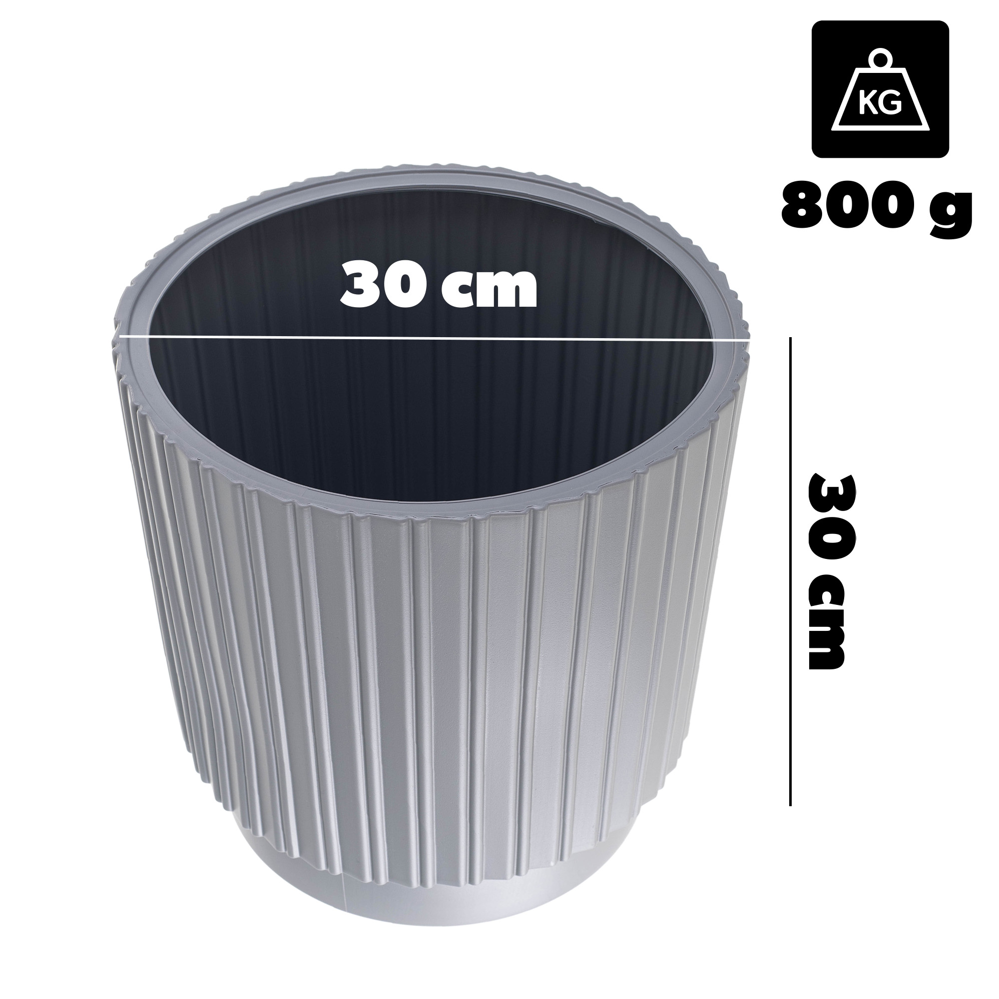 Doniczka na kwiaty Morley 30 cm platynowa