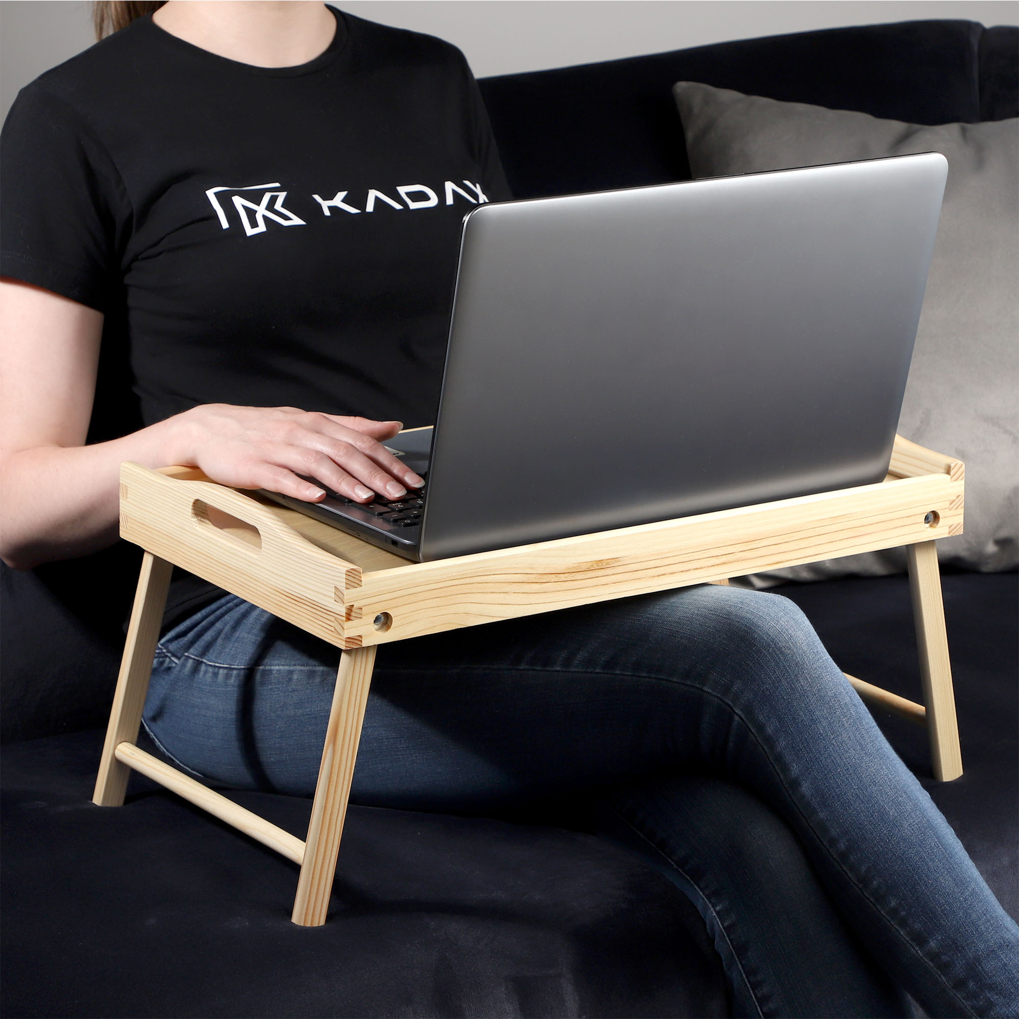 Stolik śniadaniowy Solia, pod laptopa, 50 cm, bezbarwny