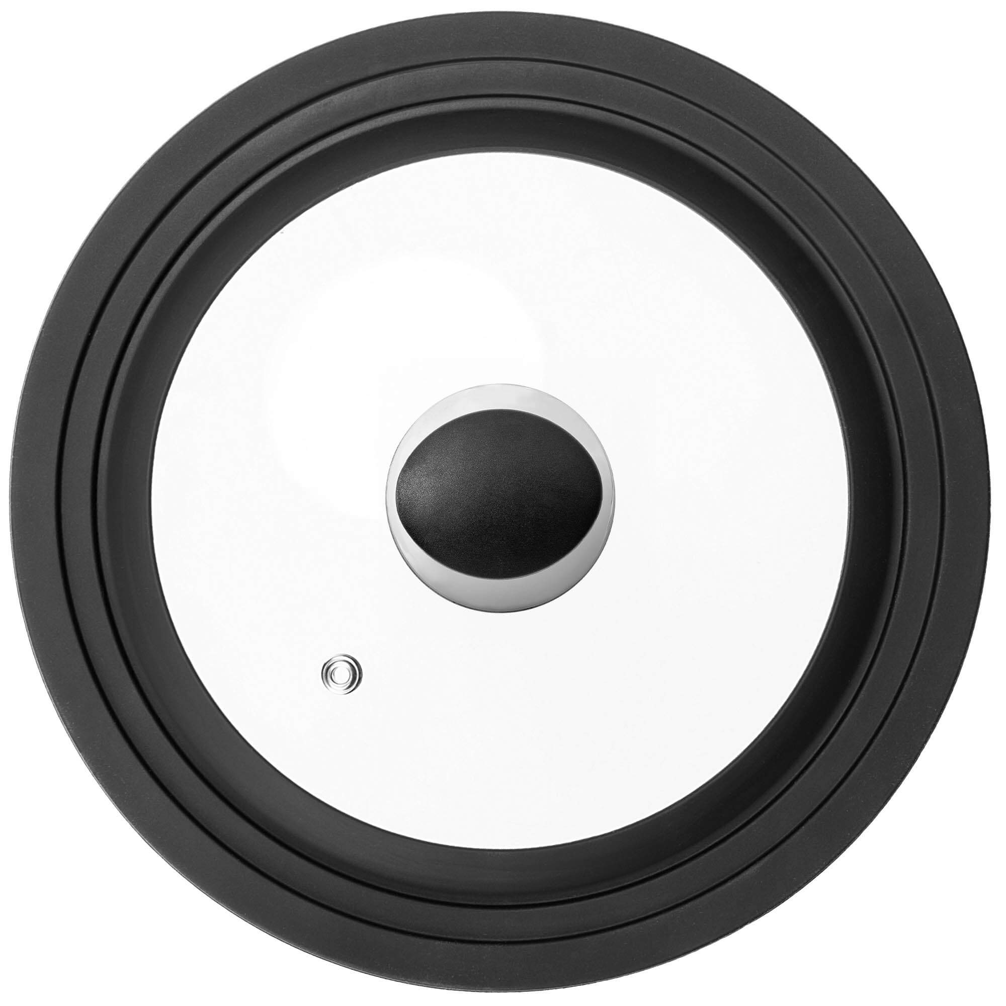 Pokrywa szklana multisize Aiola na garnek 16-20 cm z srebrno-czarnym uchwytem