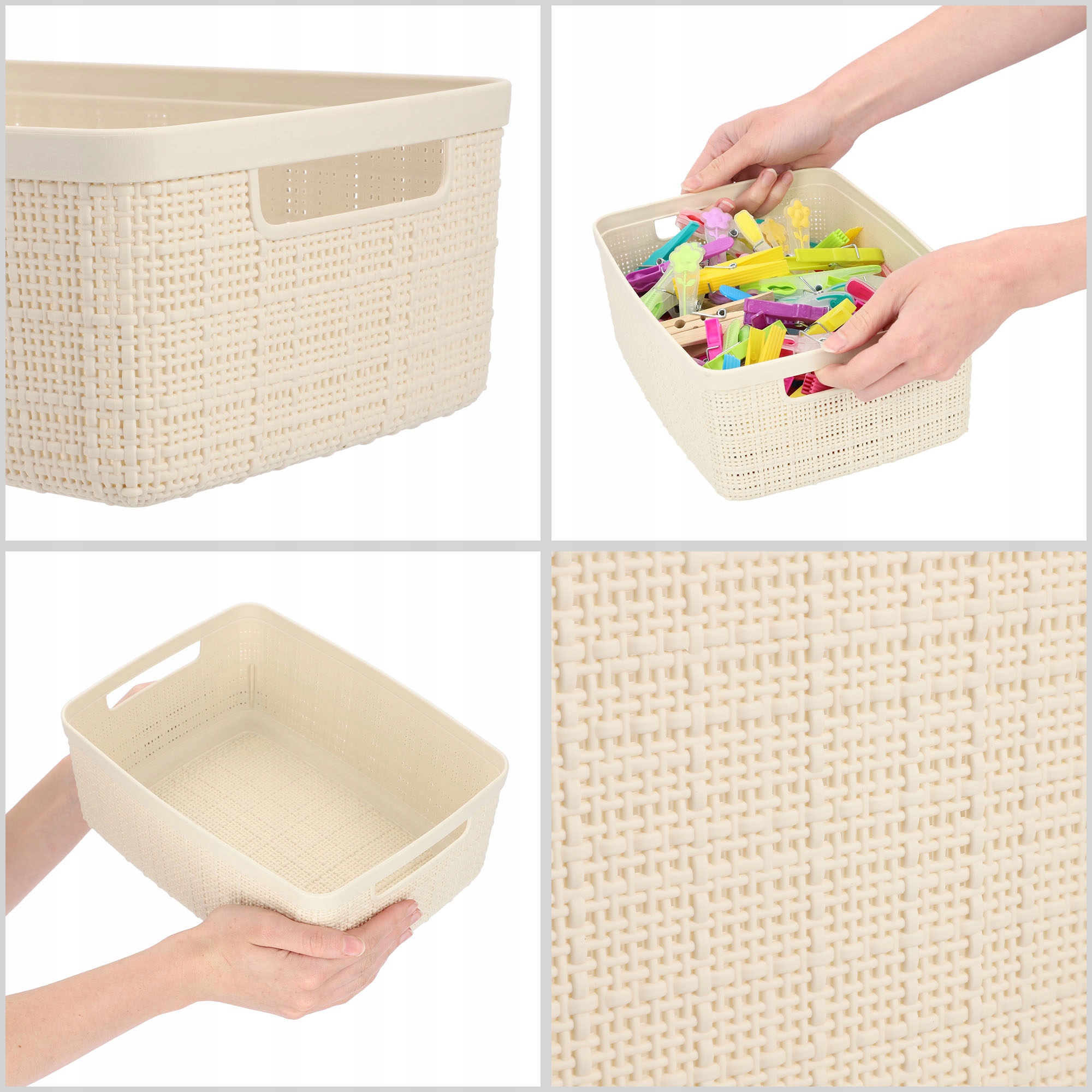 Pojemnik do przechowywania 5L Curver Jute, kremowy
