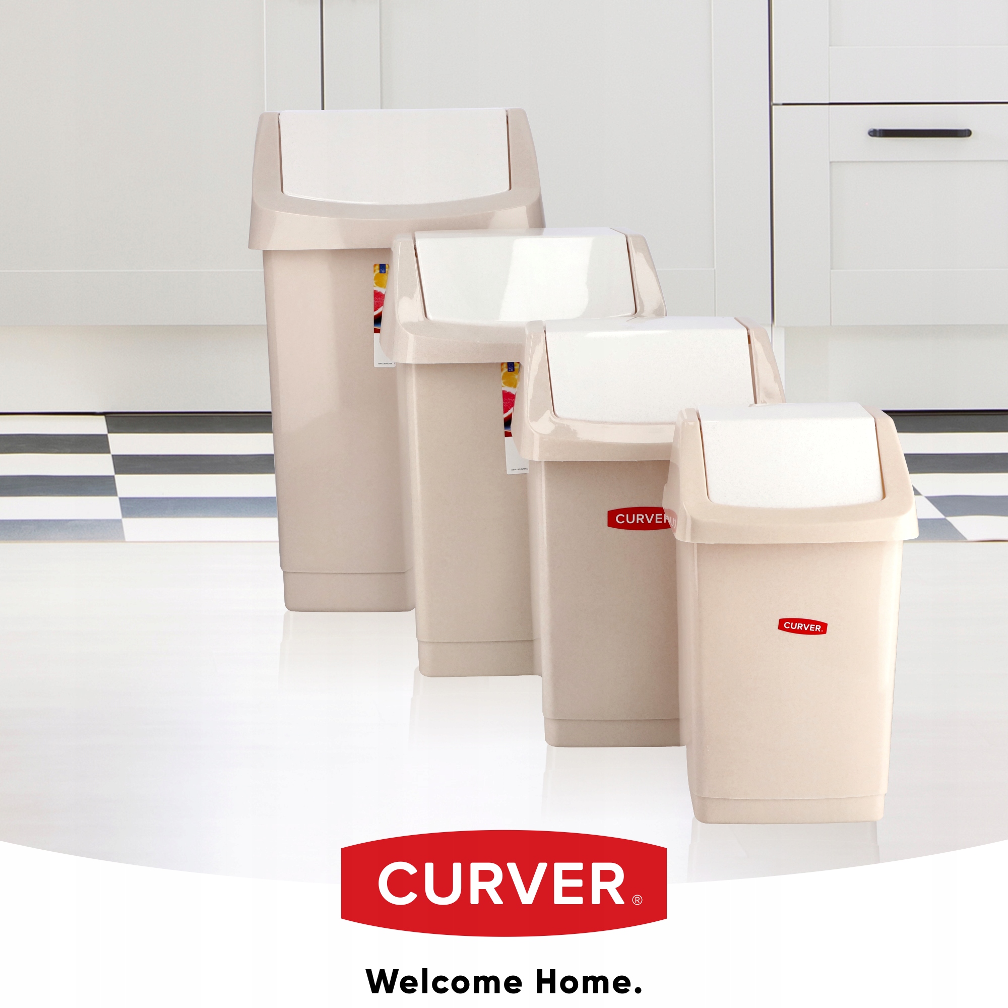 Kosz na śmieci Curver Click-IT 25L, beżowy