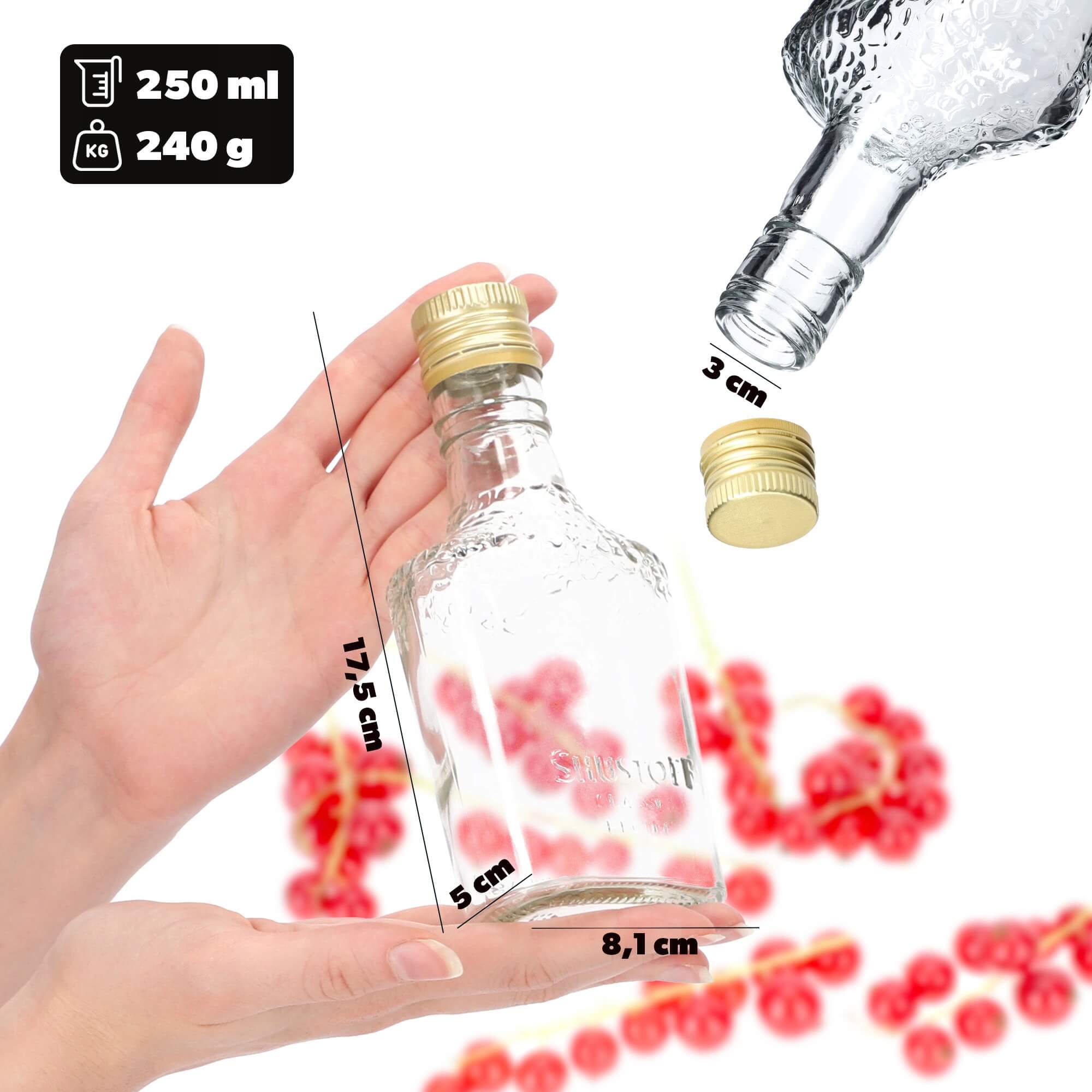 Butelka na nalewki z zakrętką Rumo 250 ml 6 szt.