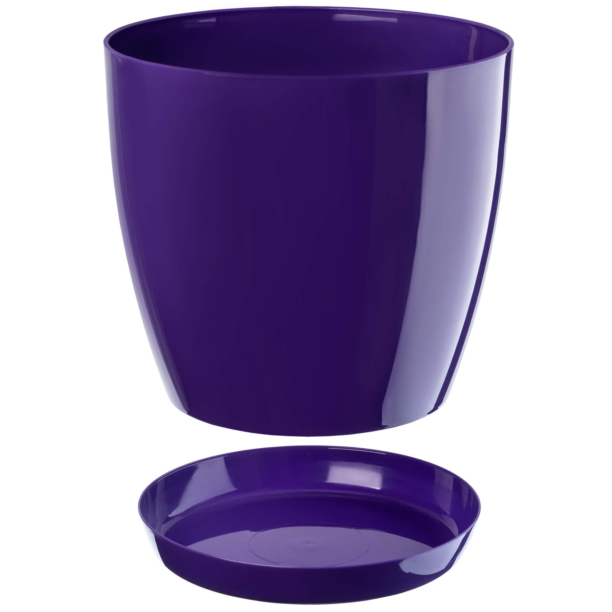 Doniczka na kwiaty z podstawką 20 cm, fioletowa