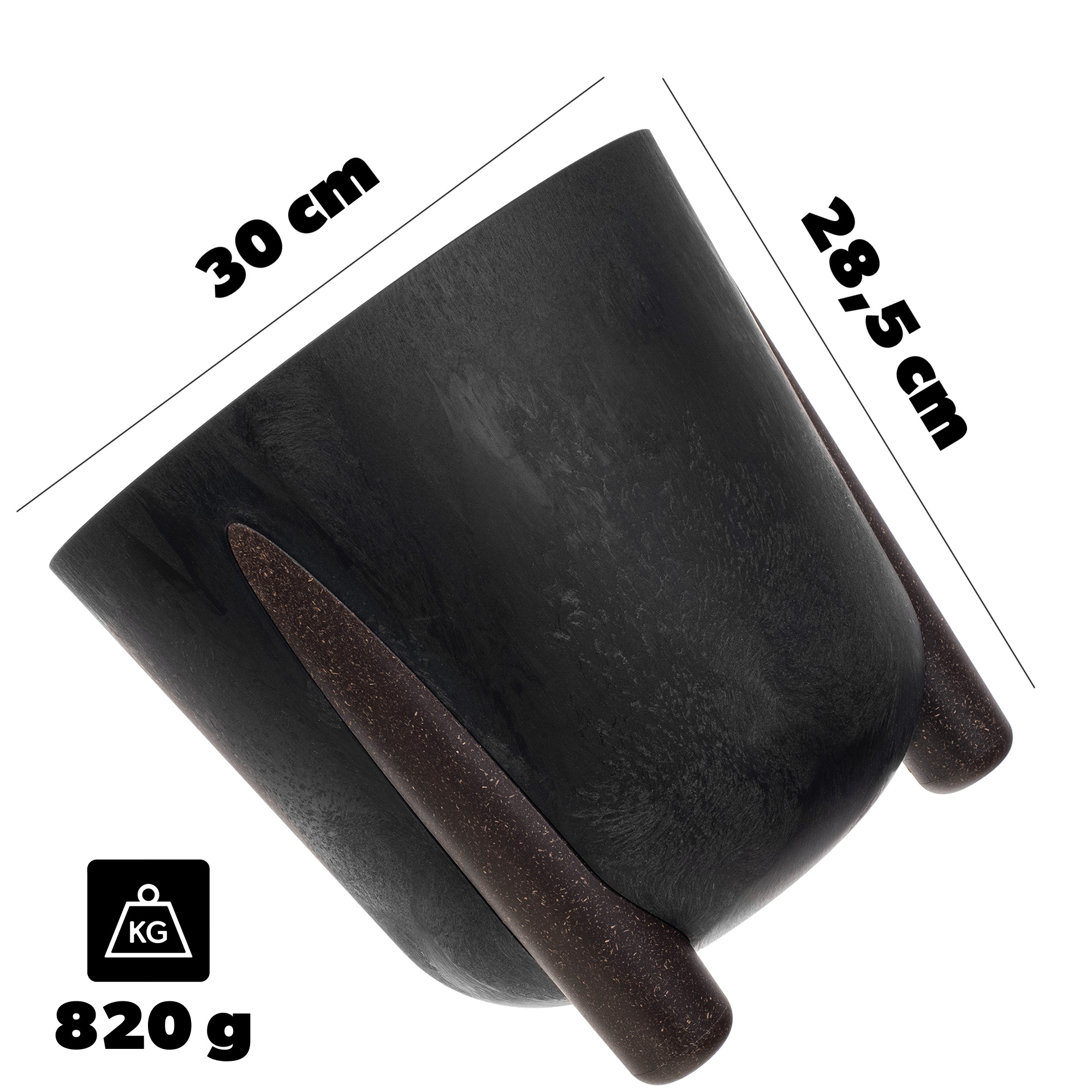 Doniczka osłonka Nauze 30cm czarny beton