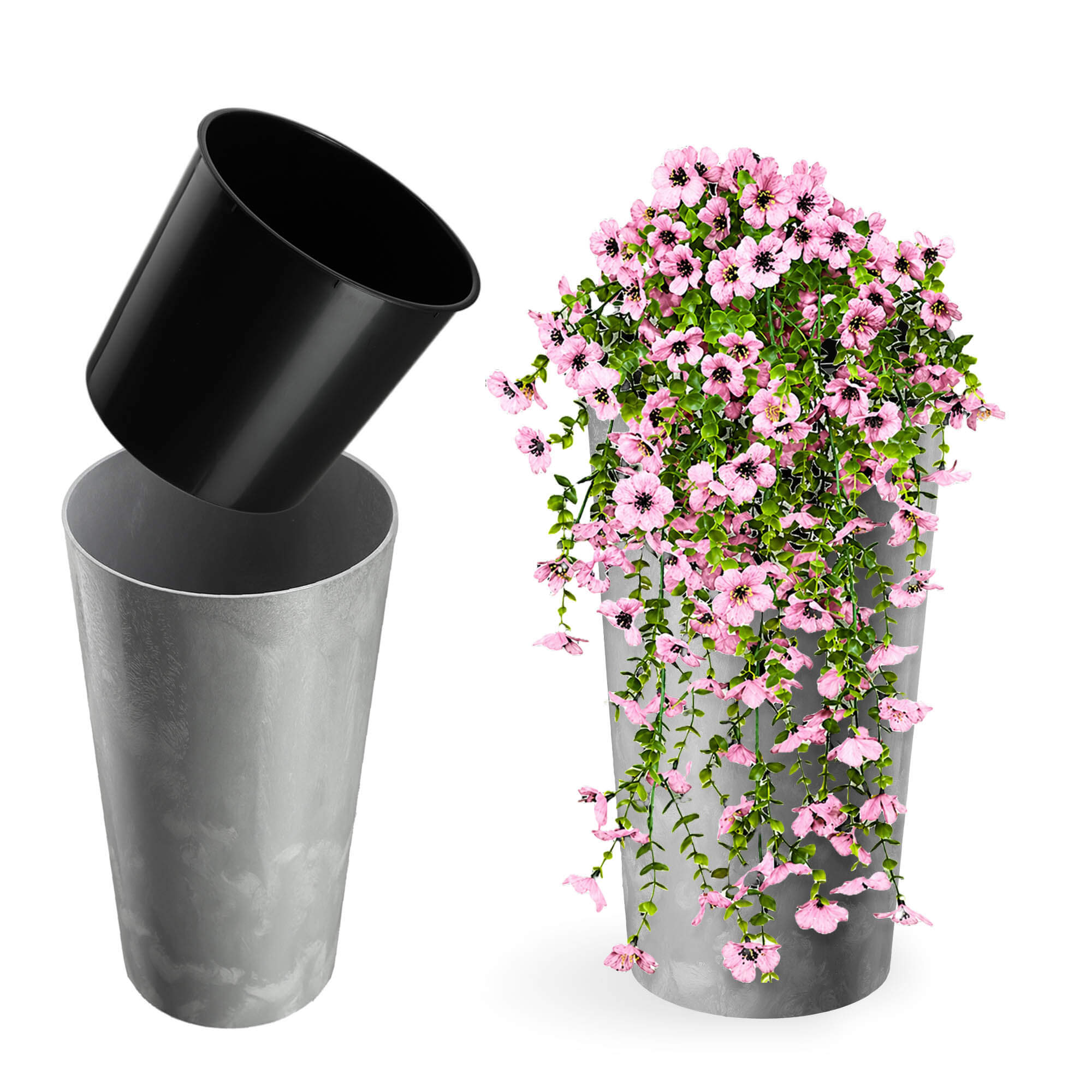 Doniczka na kwiaty Merag 30cm szary beton