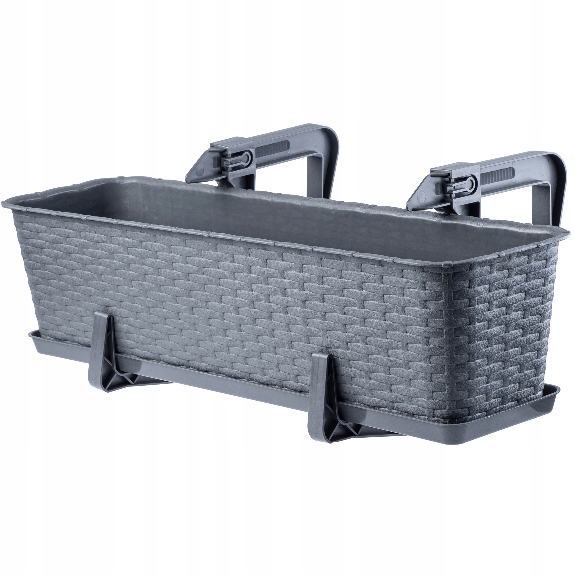 Skrzynka balkonowa z podstawką i uchwytami 40 + 60cm, 2 szt.