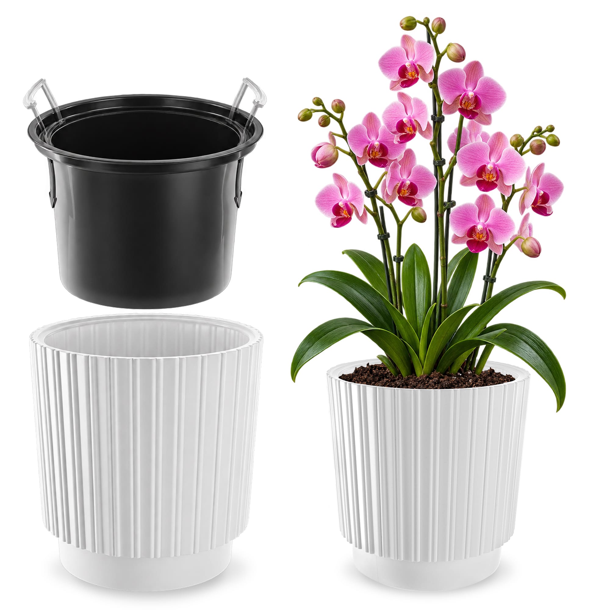 Doniczka na kwiaty Morley 30 cm biała