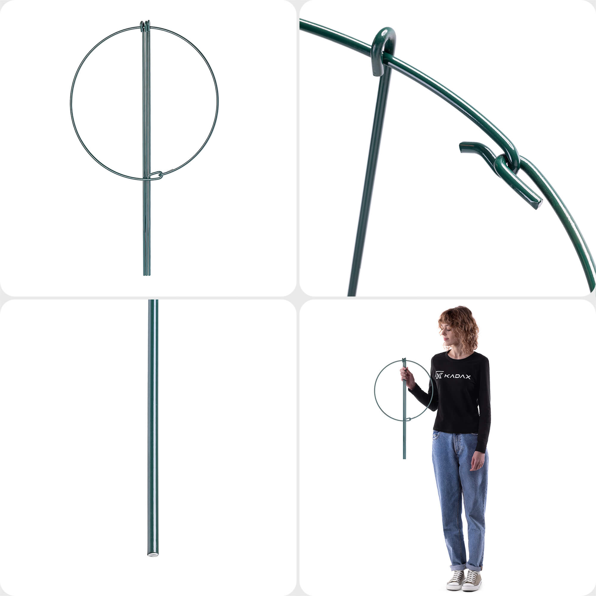 Podpora ogrodowa Mahet okrągła 60 cm stalowa zielona 12 szt.