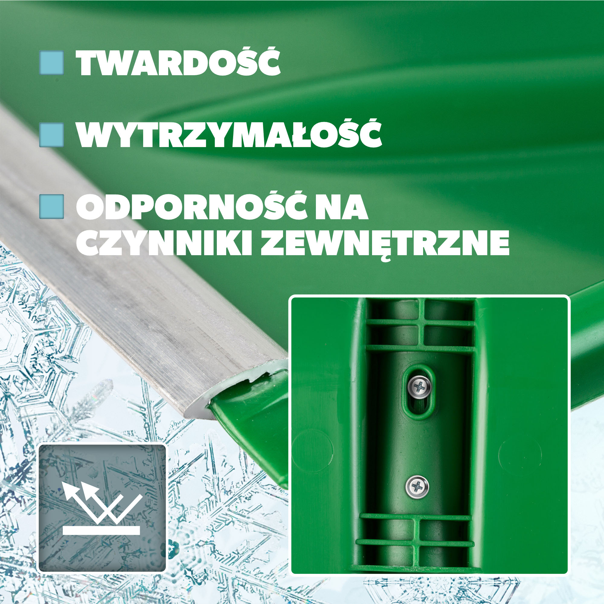 Szufla do śniegu Monti bez trzonka, zielona