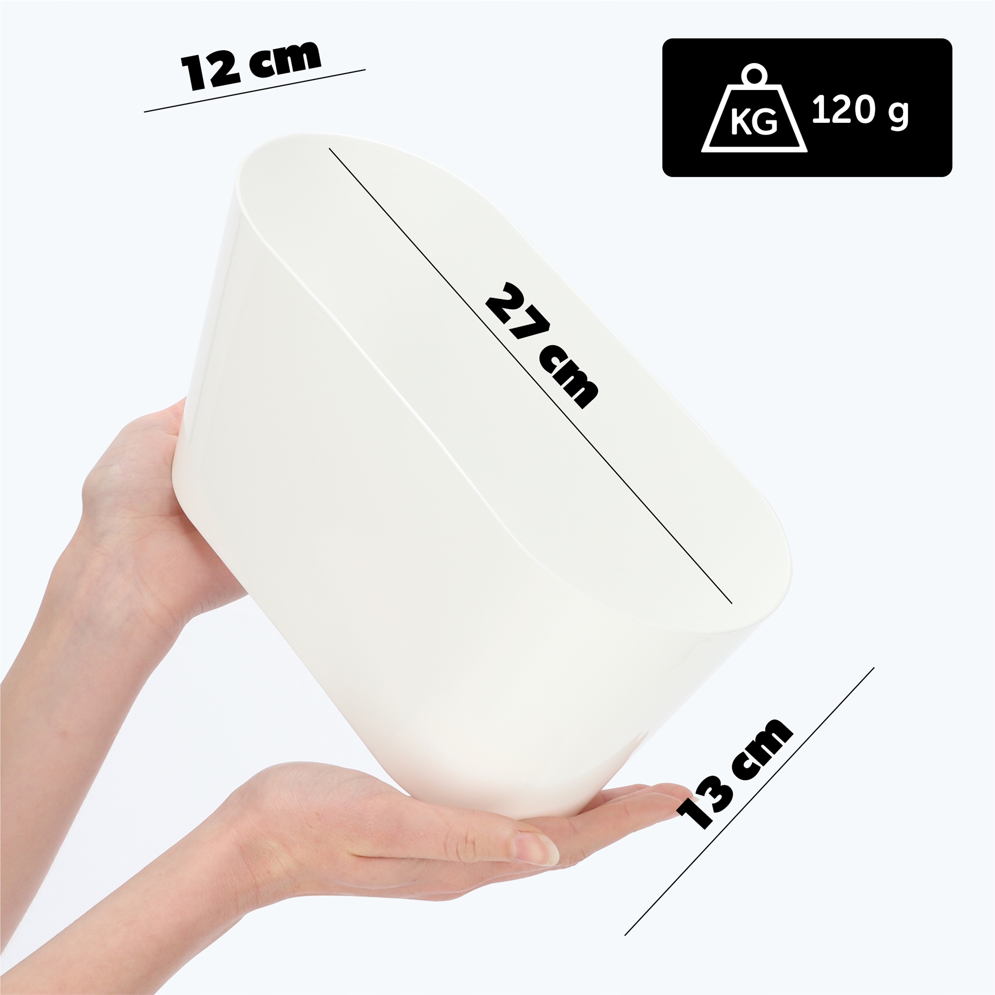 Doniczka na kwiaty owalna Pareti 27 cm, biała