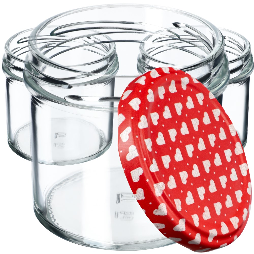 Słoiki Vigo 140ml 100szt fi 66 mm + wieczko "Serca"