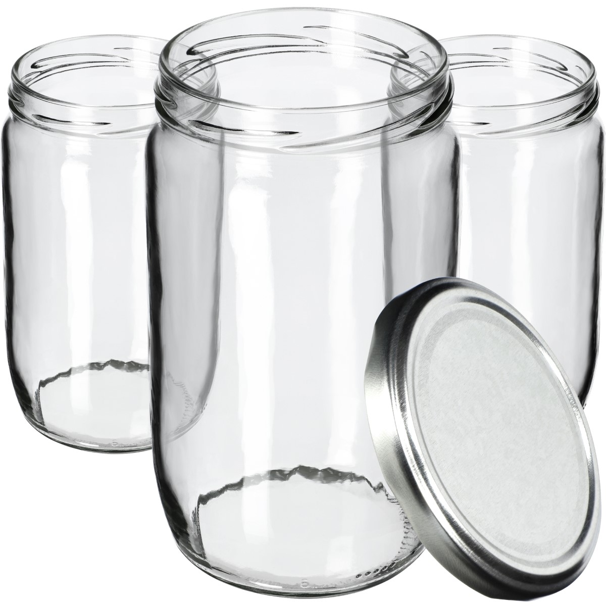 Słoiki na przetwory Niva 720ml 16szt fi 82 mm + wieczka srebrne