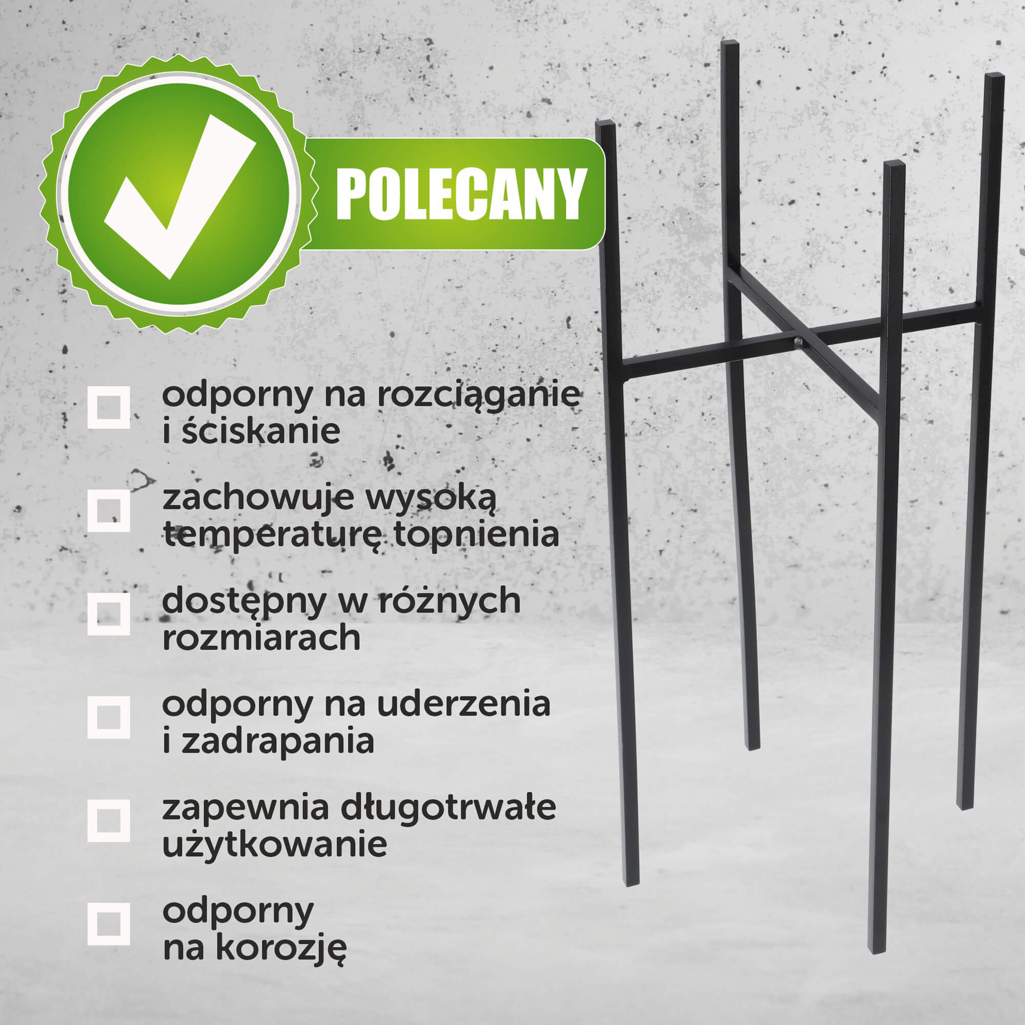 Kwietnik stojący stalowy Sabatini 67 x 29 cm, czarny