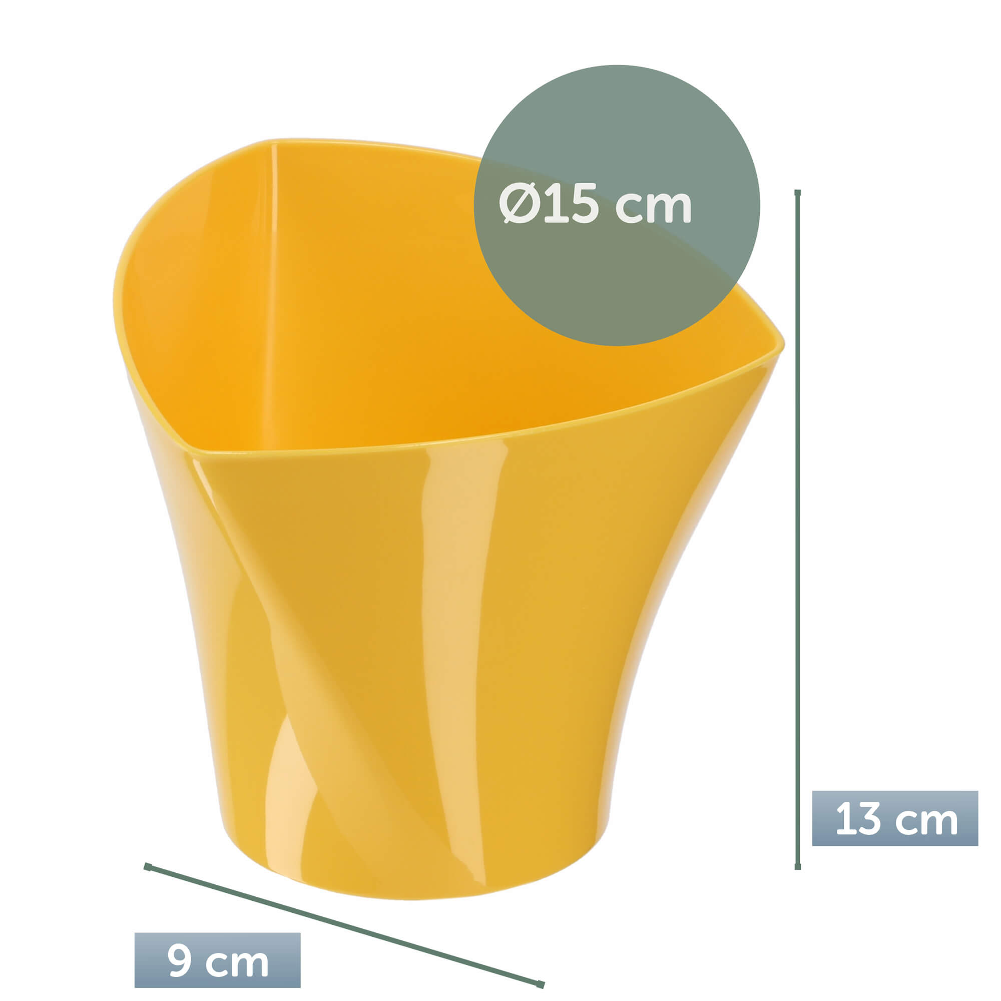 Doniczka na kwiaty Sisco 15 cm, żółta