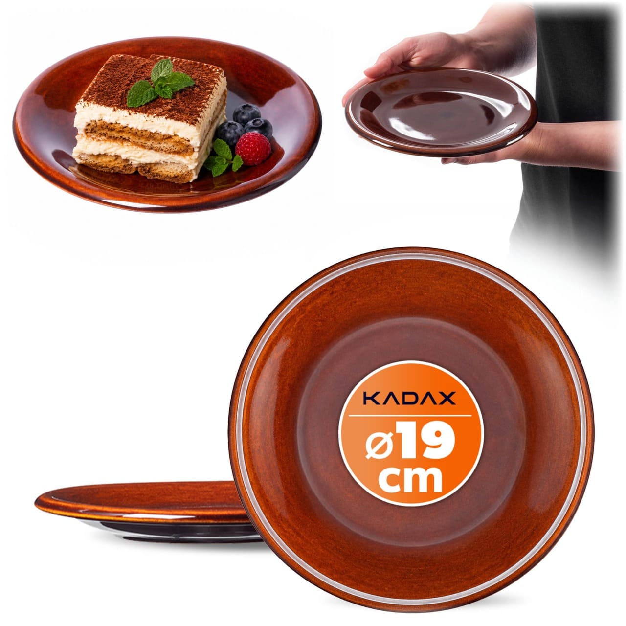 Talerz kamionkowy mały Olympia 19 cm, 2 szt.