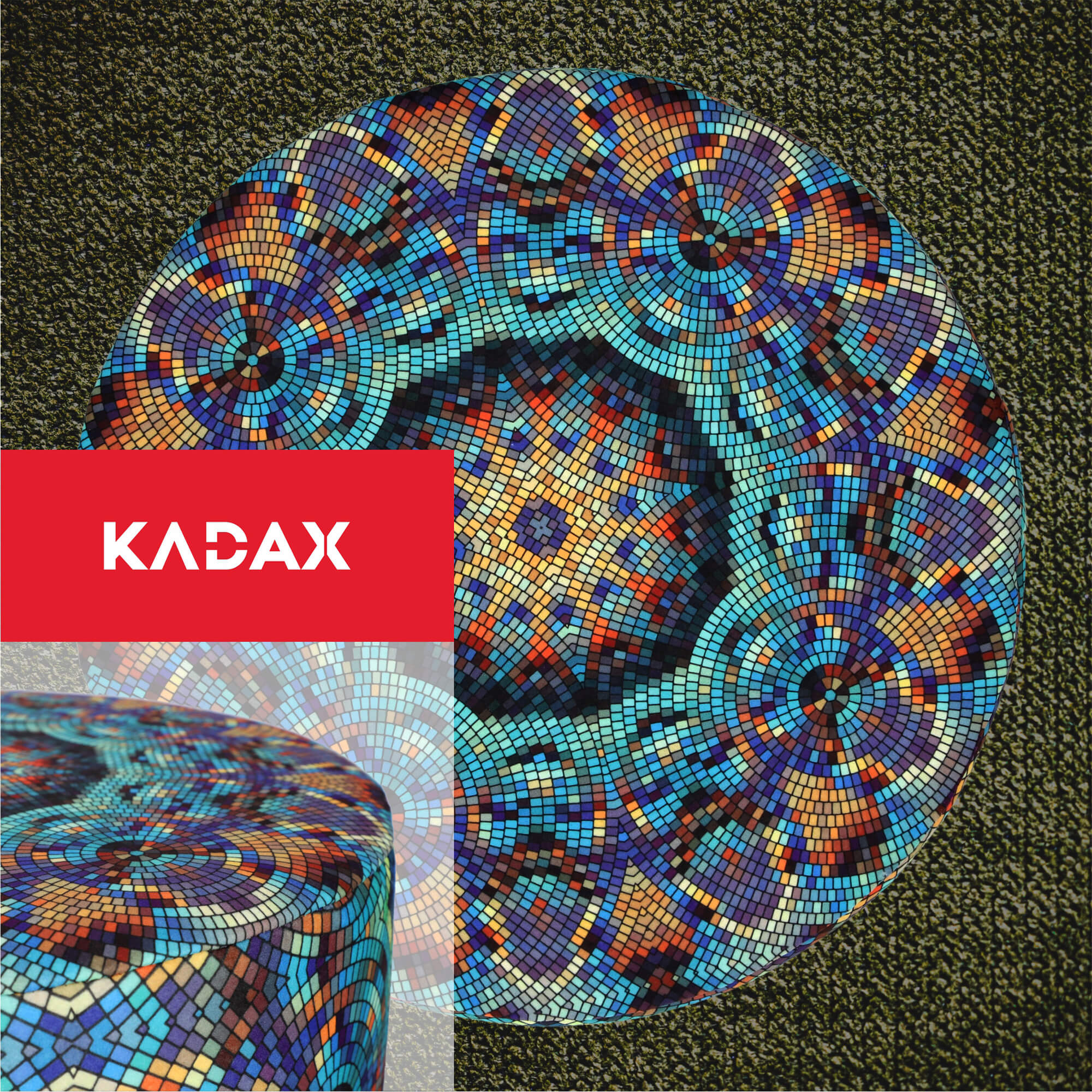 Pufa dekoracyjna Fasano 40 x 41 cm, mozaika