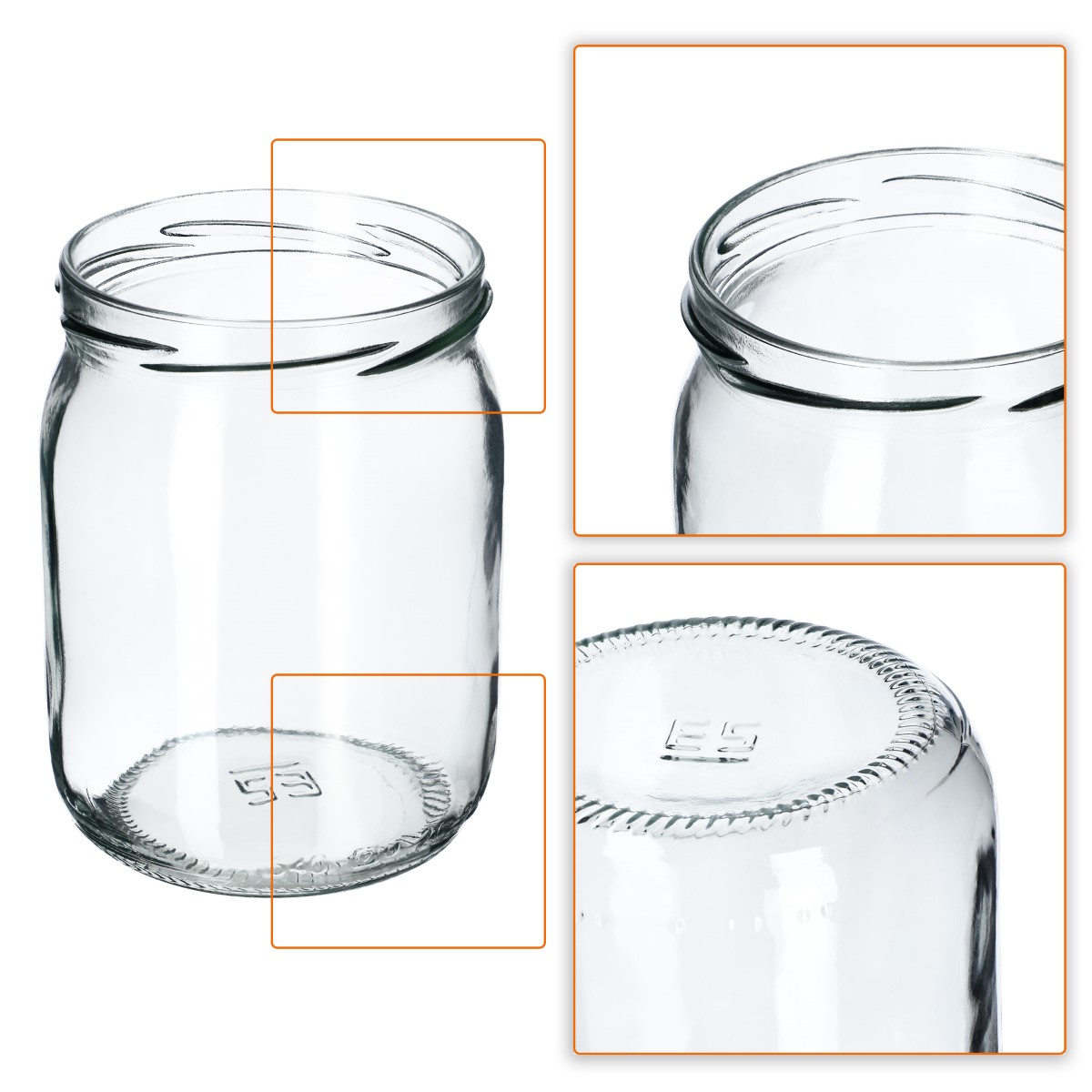 Szklane słoiki Senna 540ml 8szt fi 82 mm bez wieczka