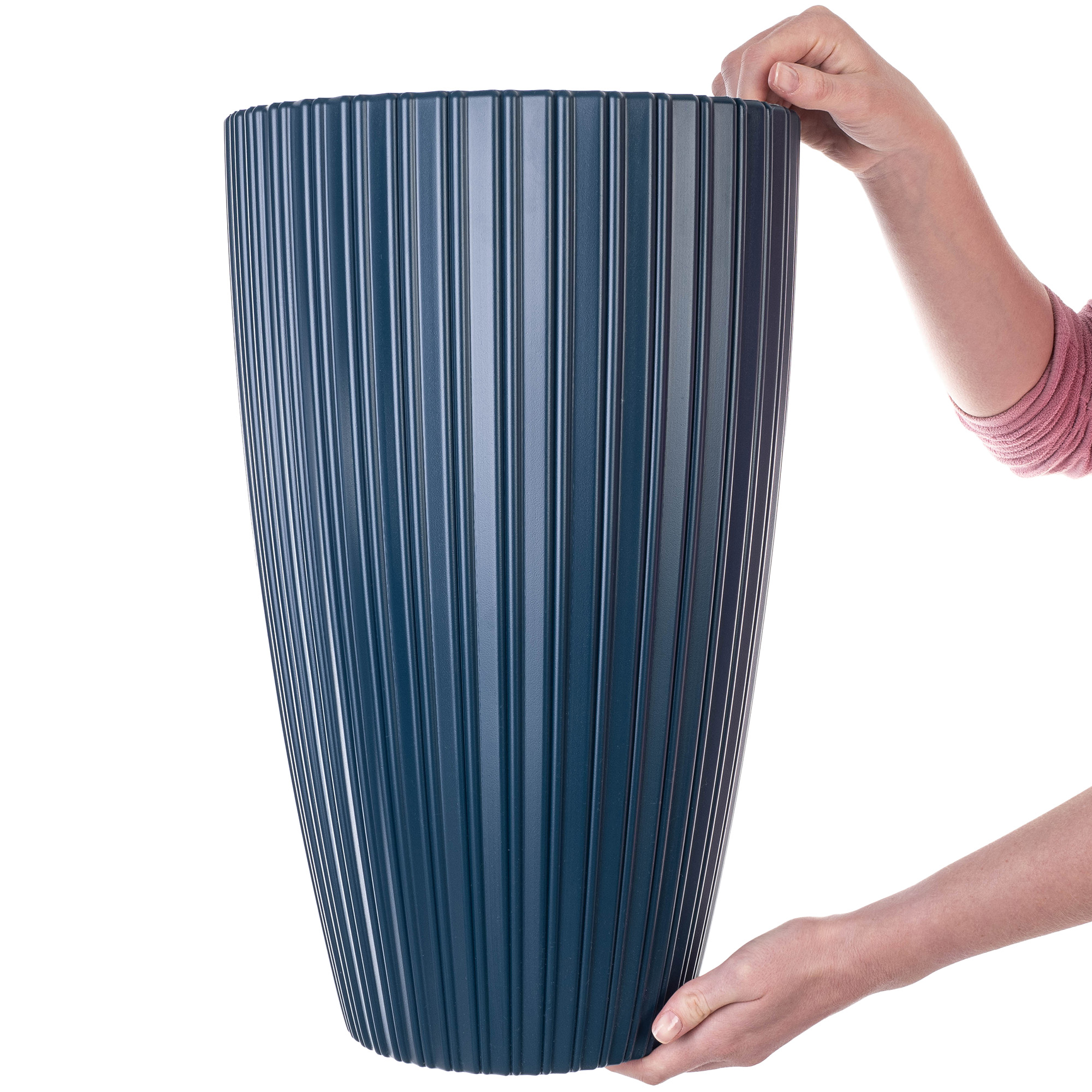 Doniczka z wkładem Lavoye 30cm granatowy