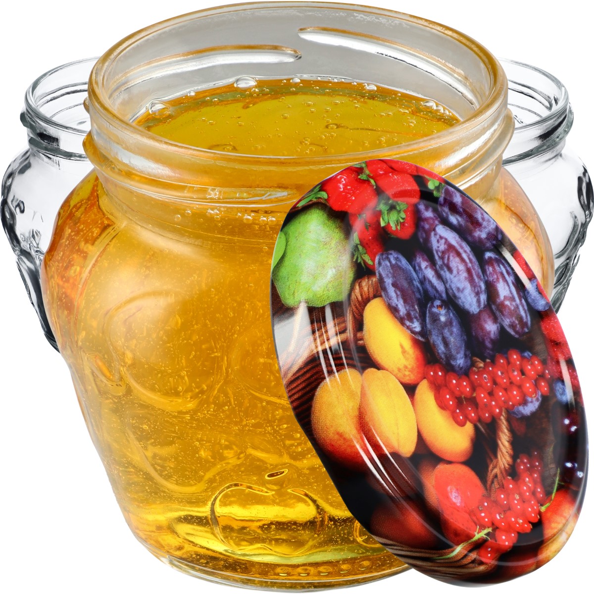 Słoiki Kemi 200ml 10szt fi 66 mm + wieczka "Mix Owoców"