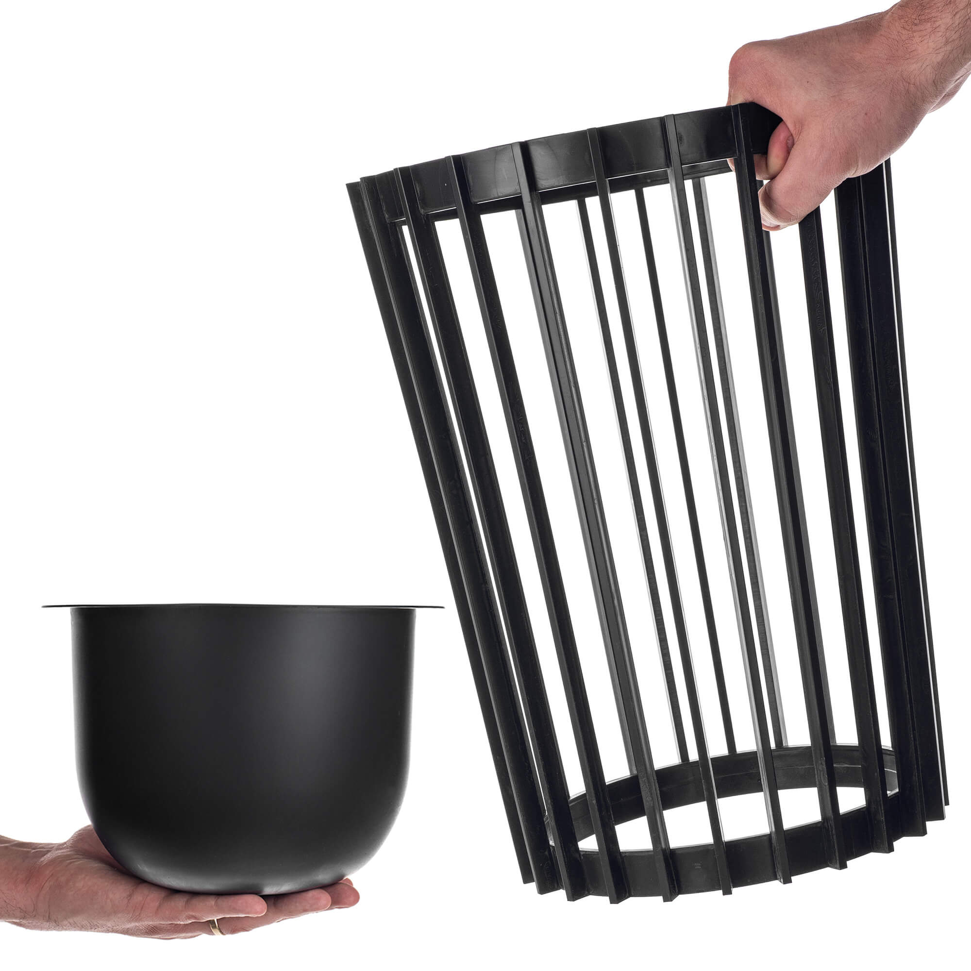Kwietnik dwustronny Aytre 40 cm czarny + wkład