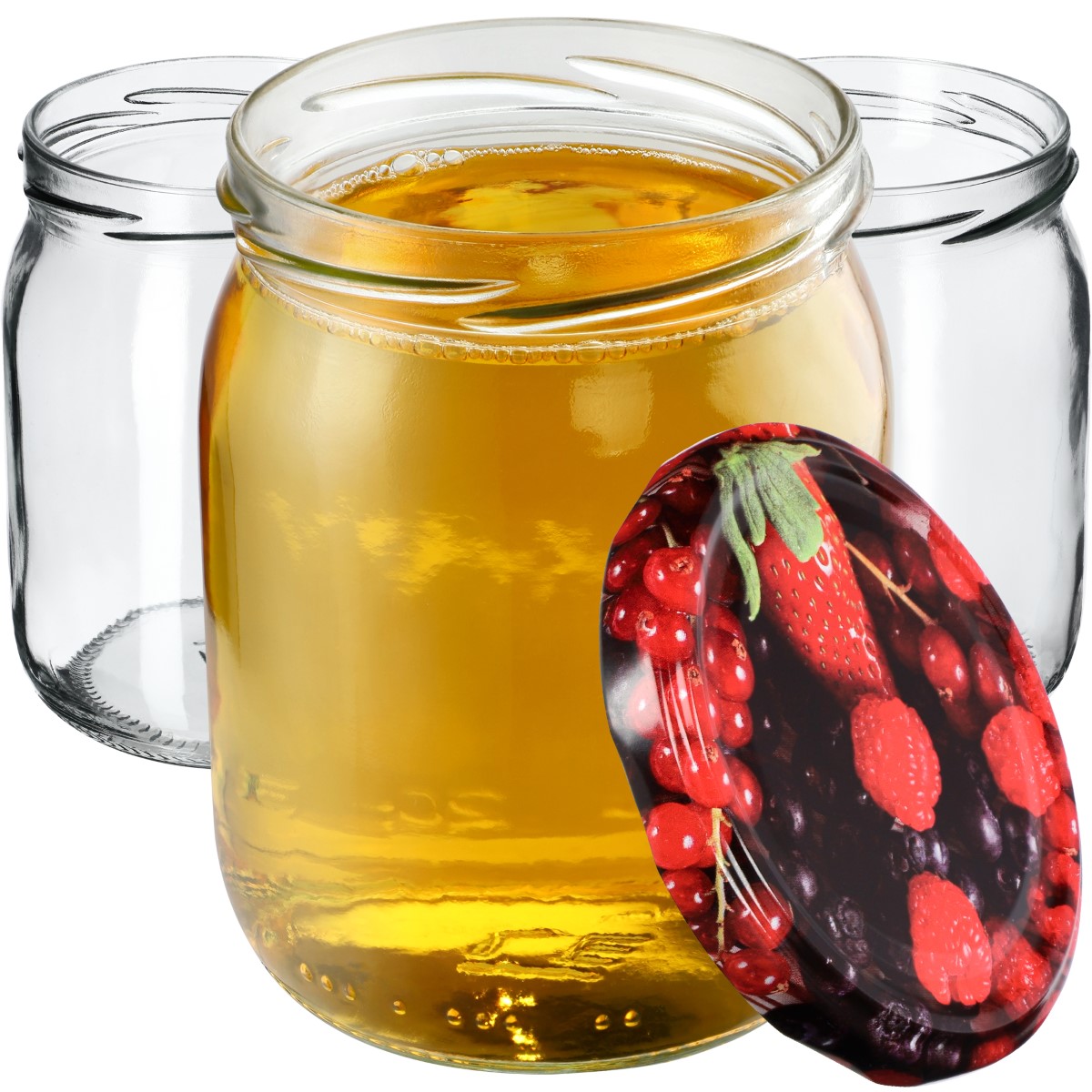 Słoiki Senna 540ml 48szt fi 82 mm + wieczka "Jagody"