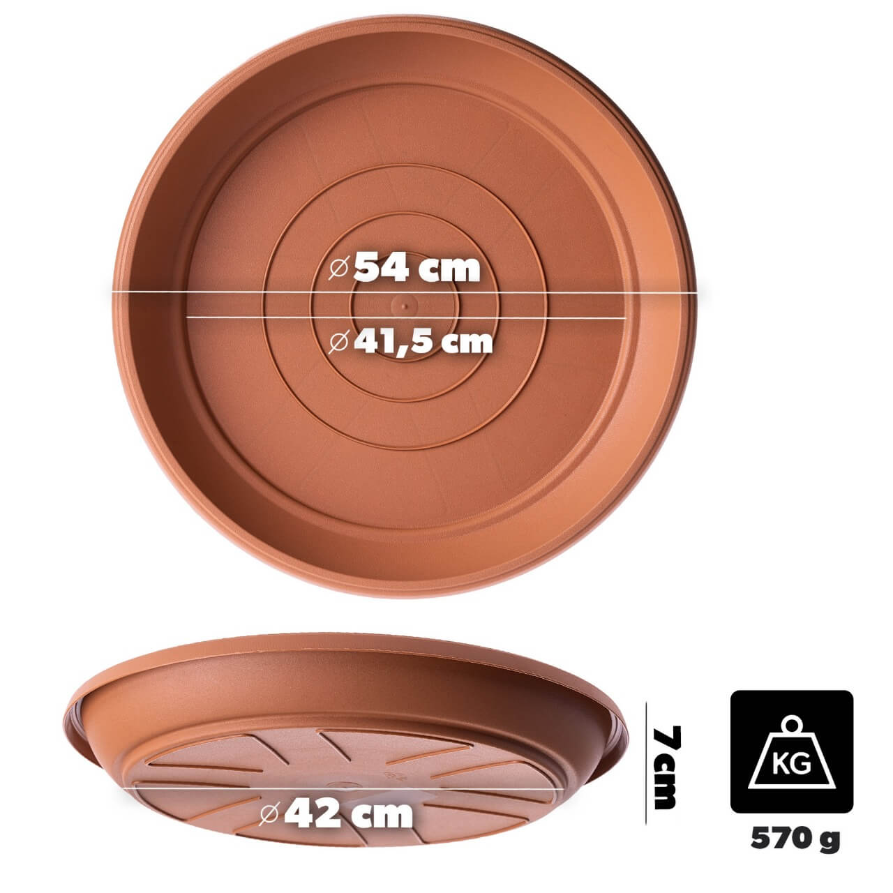Podstawka do doniczek Lyot terakota 54 cm 10 szt.