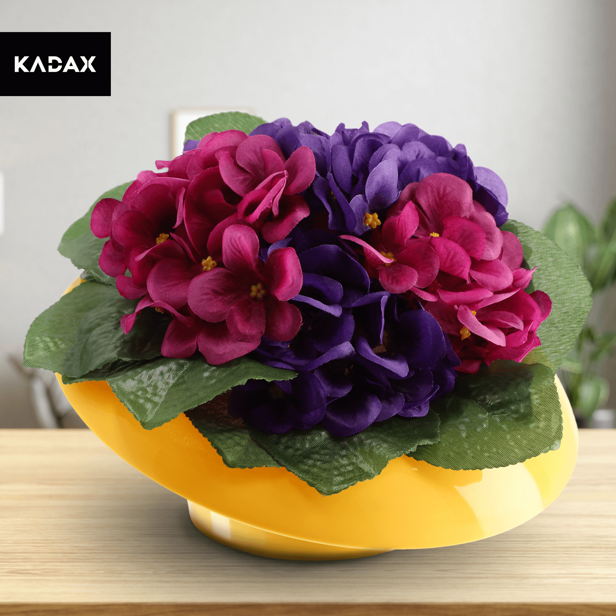 Ikebana na kwiaty okrągła 8 x 17 cm, żółta