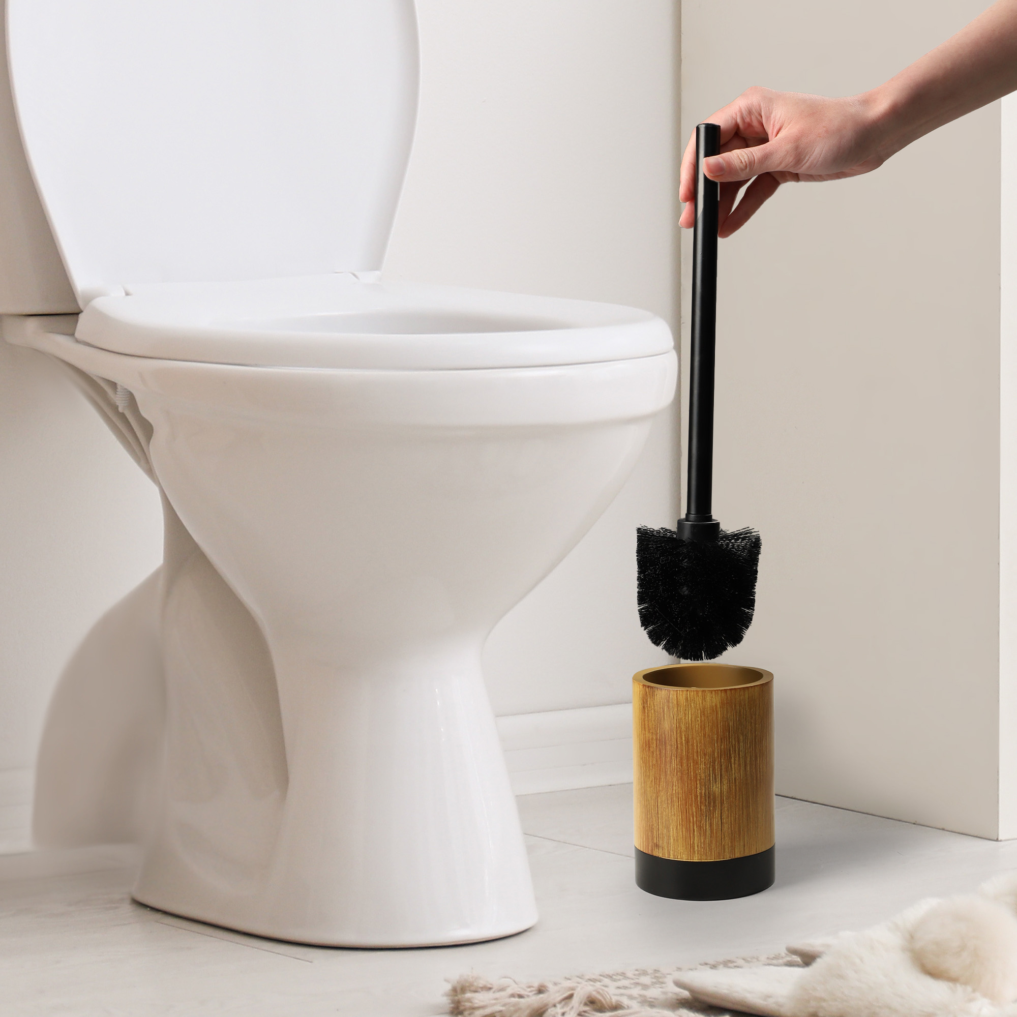 Szczotka do WC Laon 35 x 9 cm, brązowa